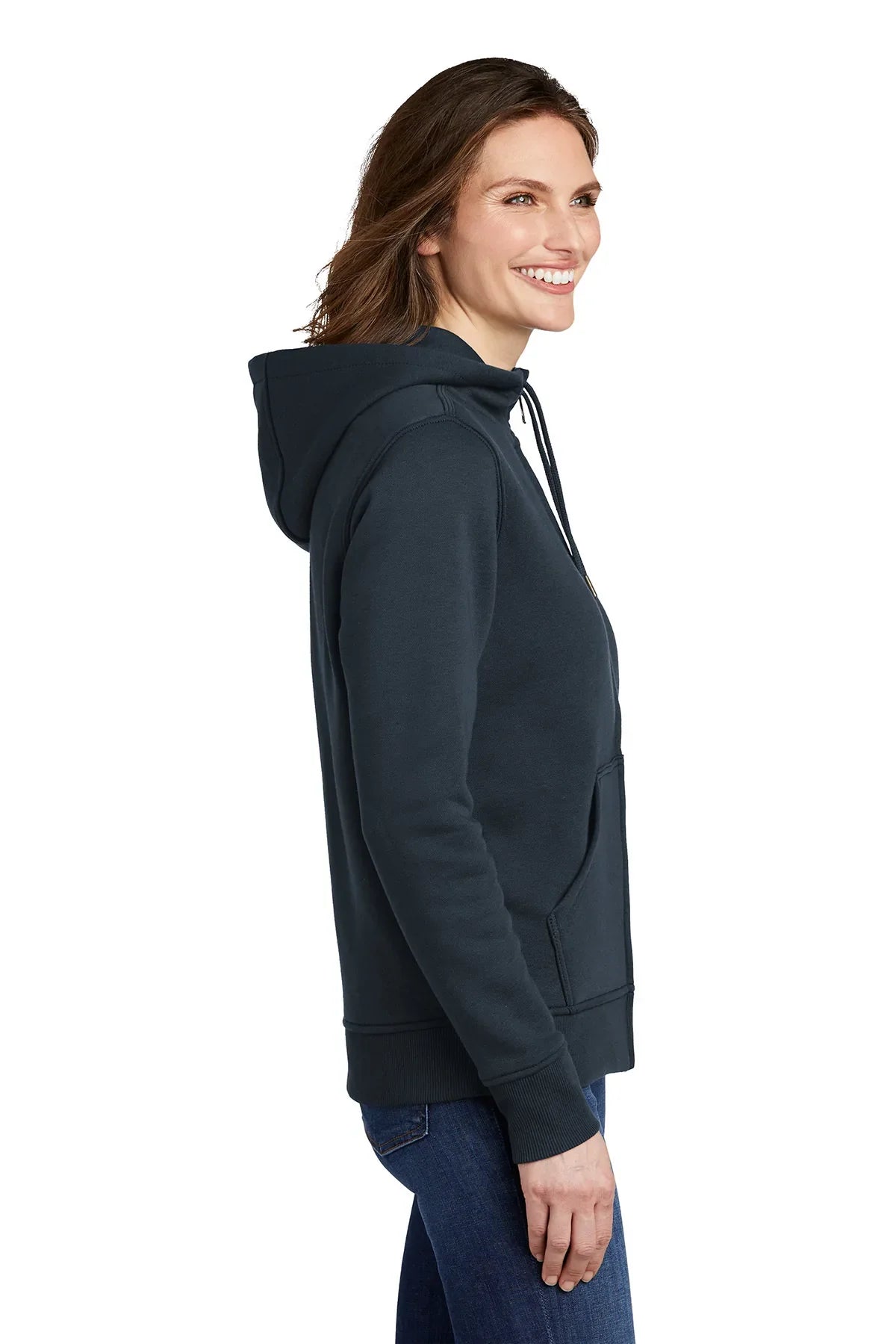 Carhartt Womens Clarksburg Full-Zip Custom Hoodies, Navy [Real8 Group]