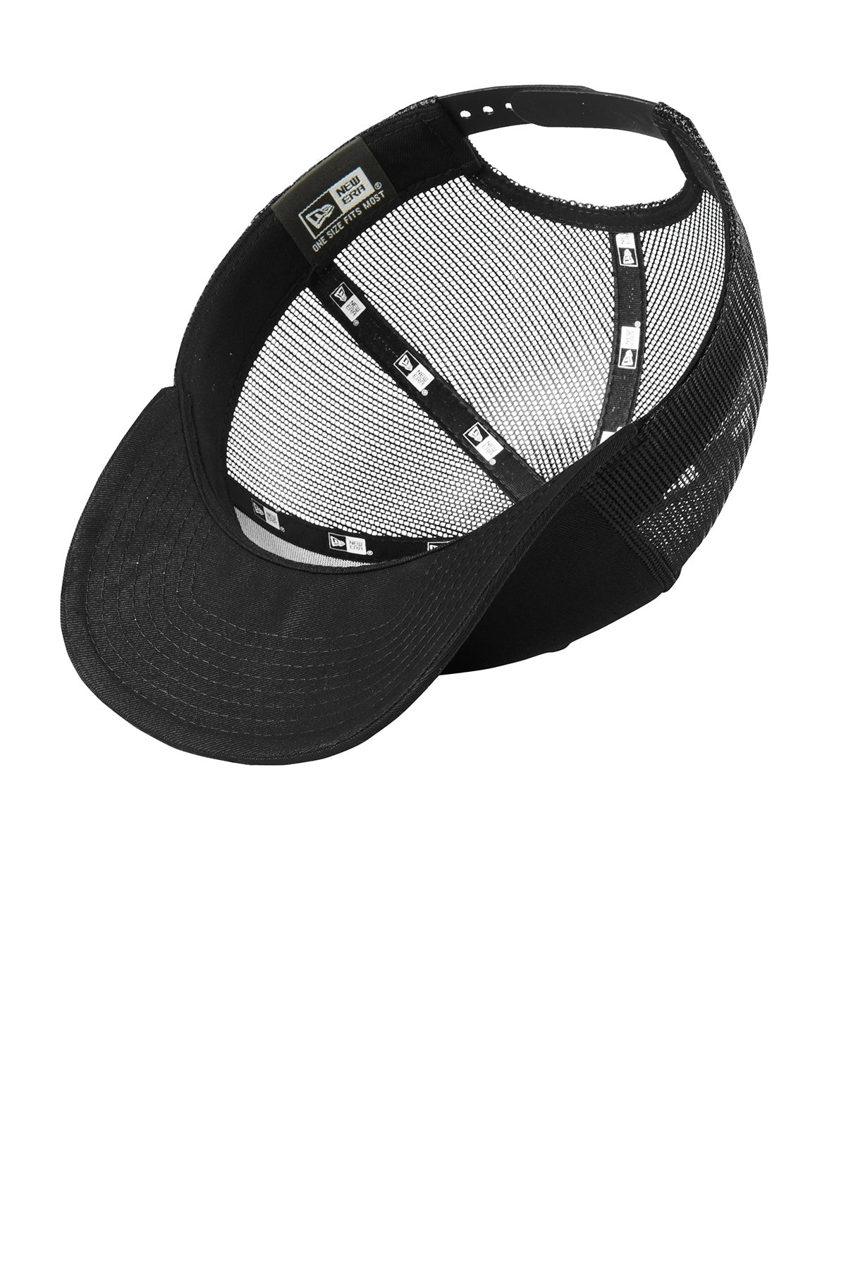 New Era Snapback Low Profile Trucker Custom Caps, Black [Stratolaunch]