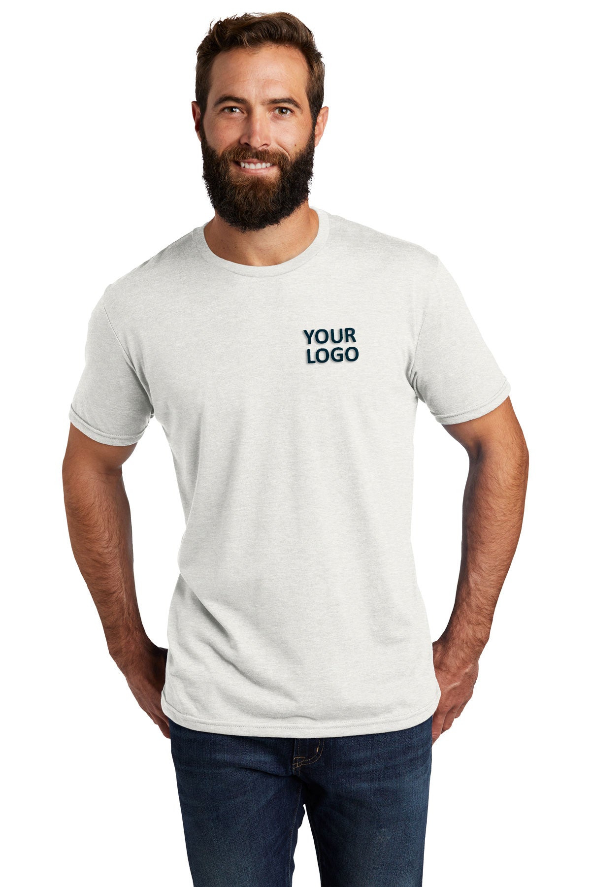 Allmade Unisex Tri-Blend Branded Tee, Fairly White [WeCare tlc]