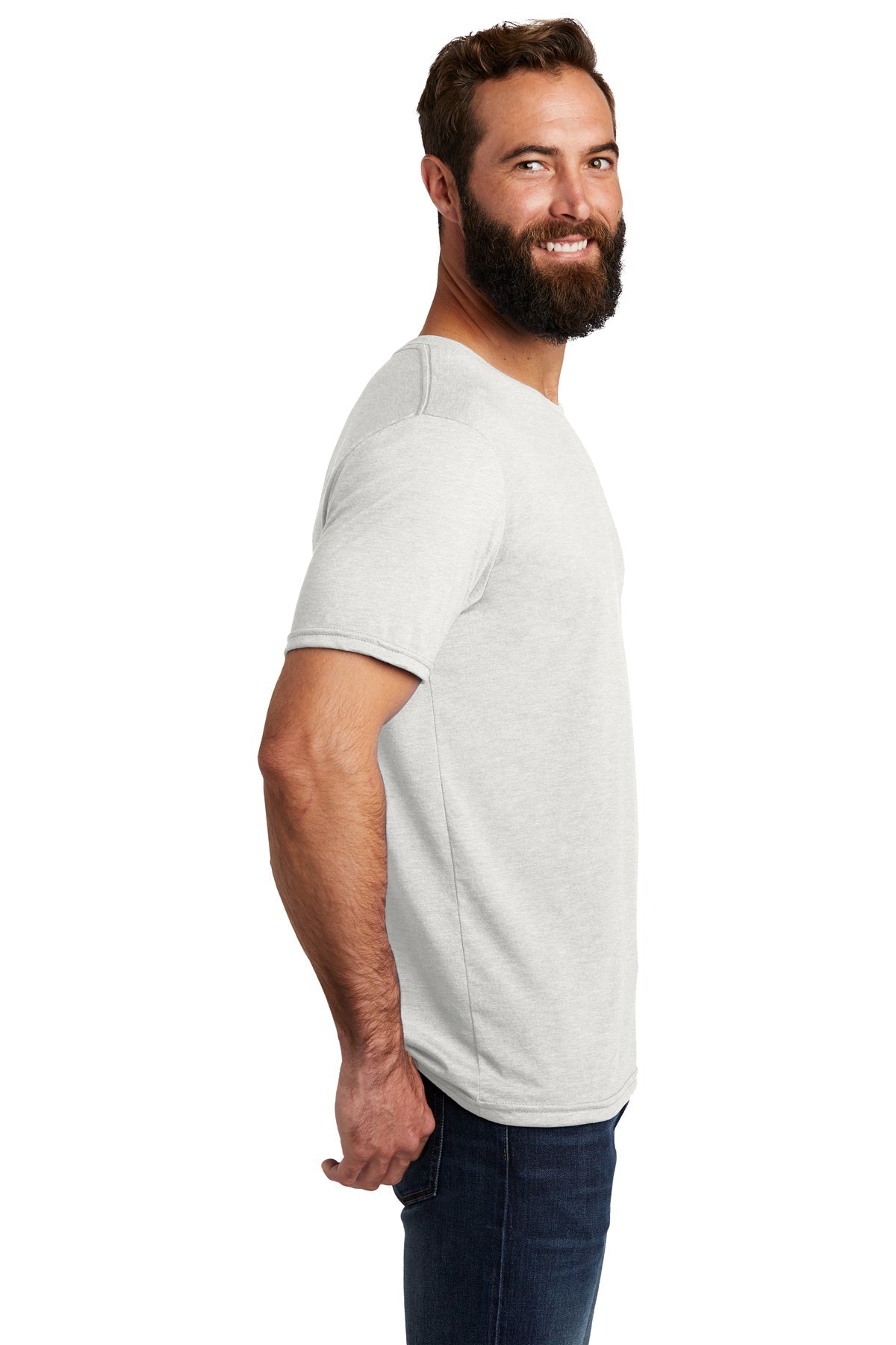 Allmade Unisex Tri-Blend Branded Tee, Fairly White [WeCare tlc]