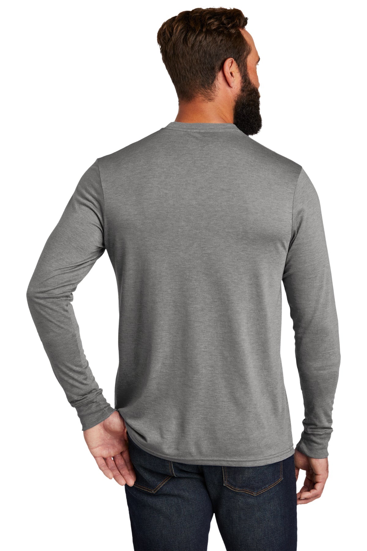 Allmade Unisex Tri-Blend Customized Long Sleeve Tee, Aluminum Grey [NCT]