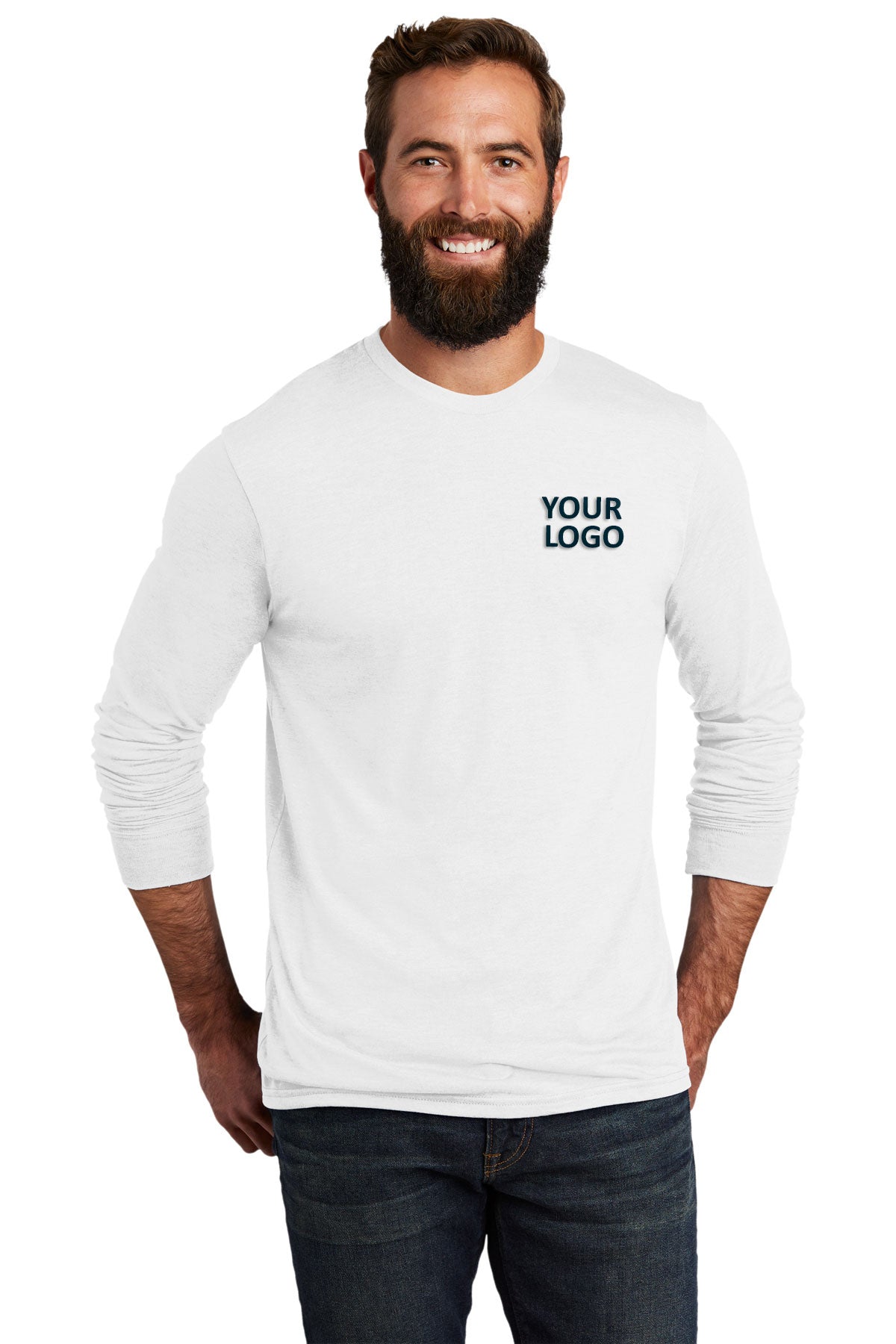 Allmade Unisex Tri-Blend Customized Long Sleeve Tee, Fairly White [A Plus Learning Solutions]