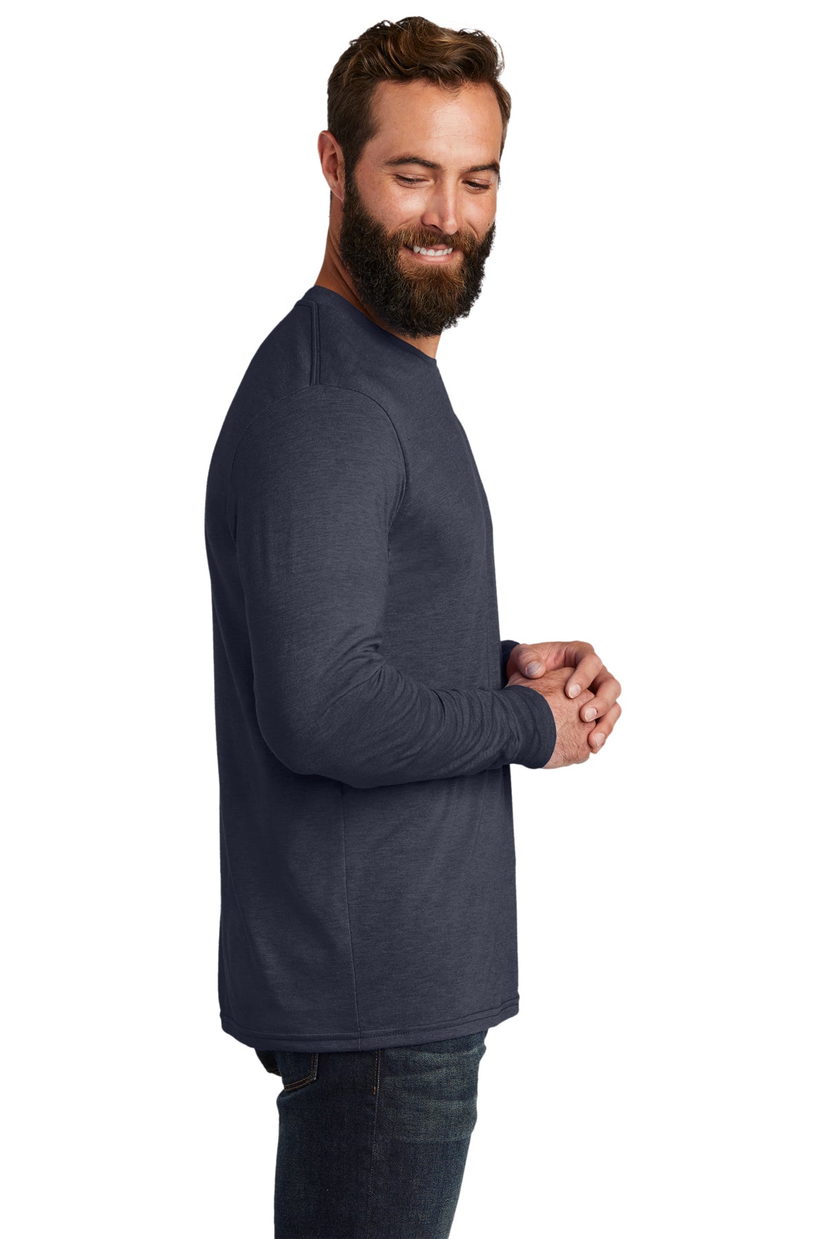 Allmade Unisex Tri-Blend Branded Long Sleeve Tee, Rebel Blue [Real8 Group]