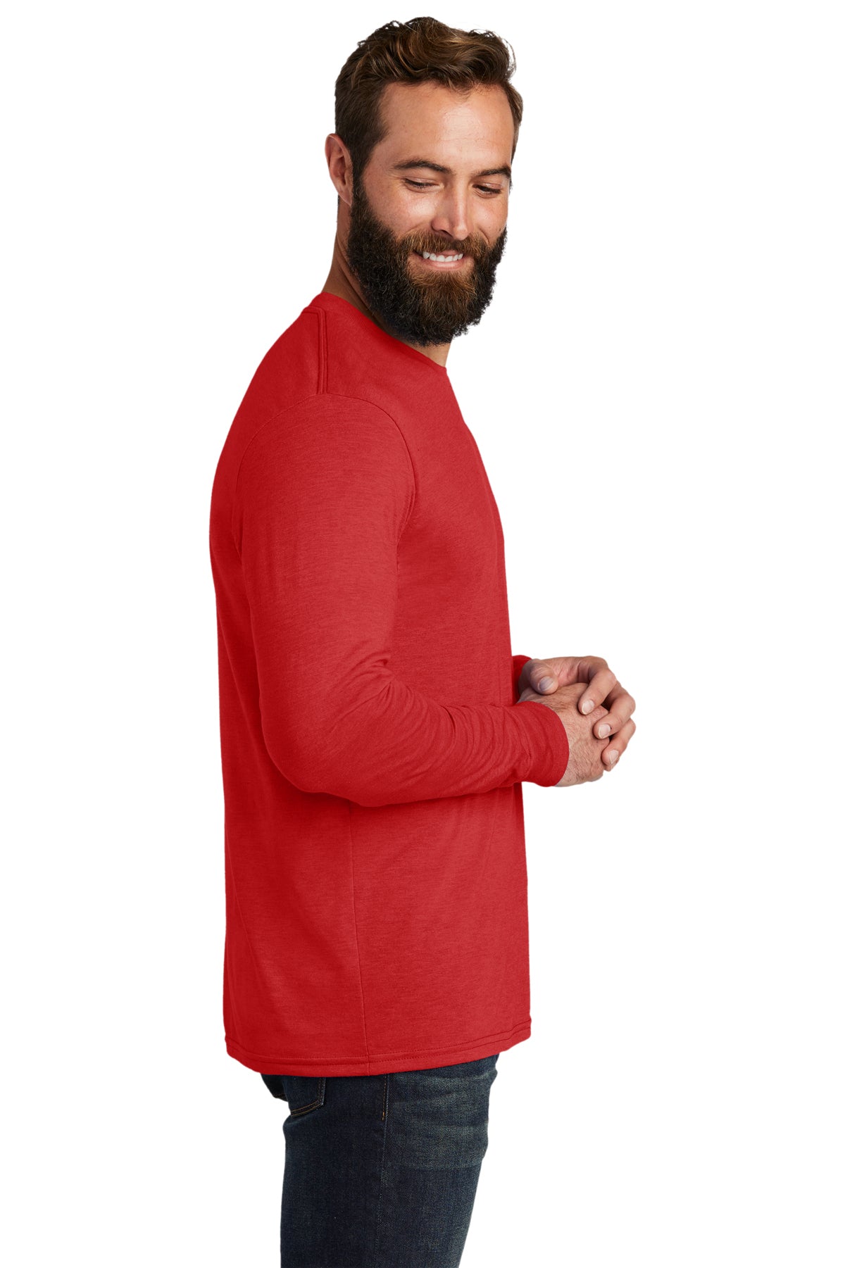 Allmade Unisex Tri-Blend Customized Long Sleeve Tee, Rise Up Red [Sherpa LLC]