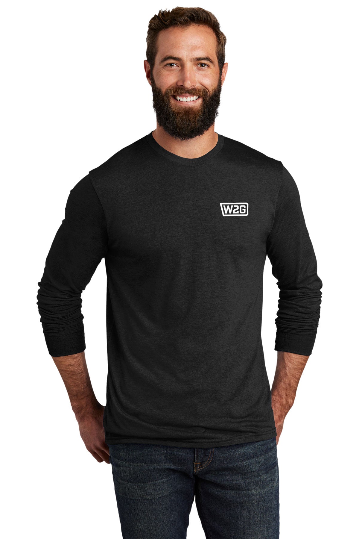 Allmade Unisex Tri-Blend Custom Long Sleeve Tee, Space Black [Ware2Go]