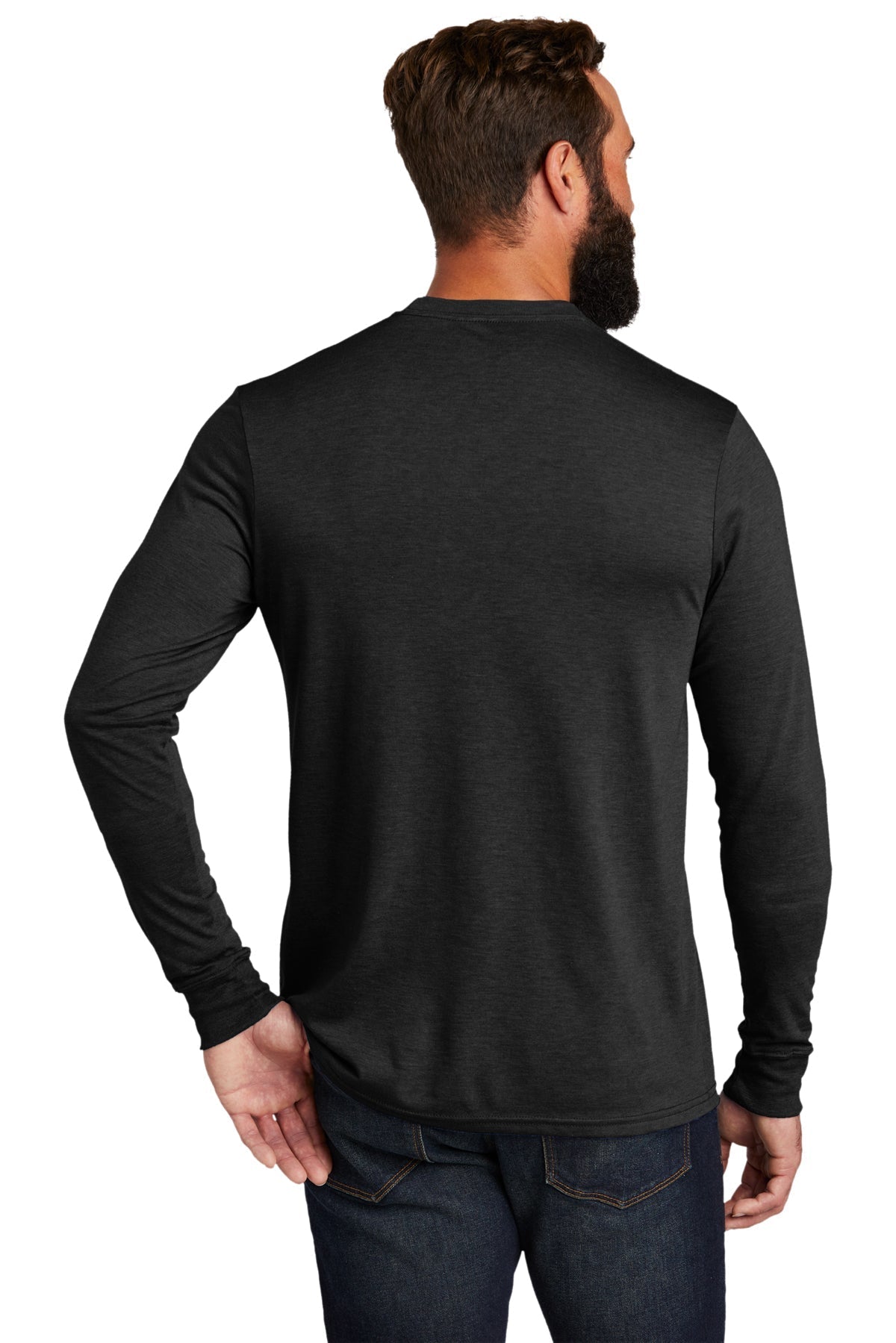 Allmade Unisex Tri-Blend Custom Long Sleeve Tee, Space Black [The Vertex Project]