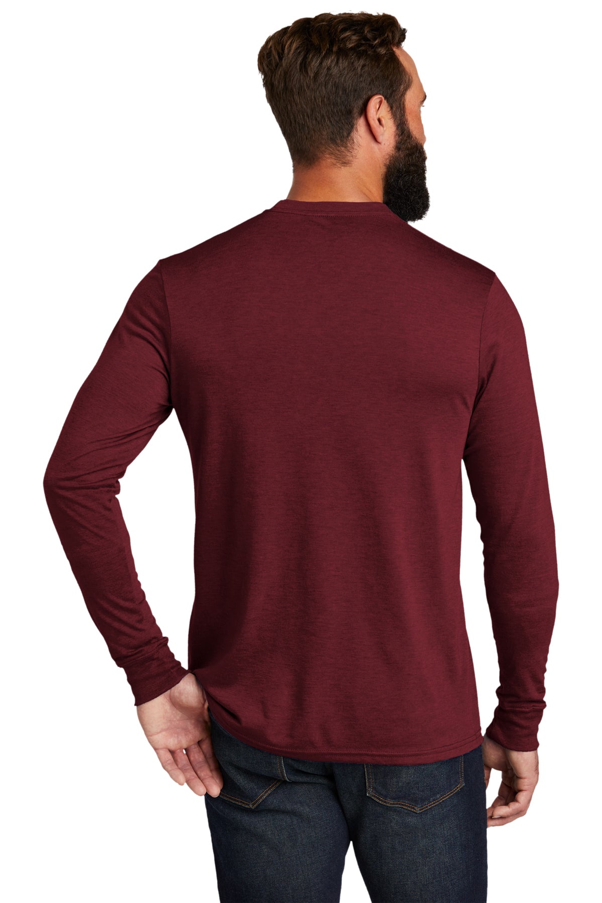 Allmade Unisex Tri-Blend Branded Long Sleeve Tee, Vino Red [540 Social]