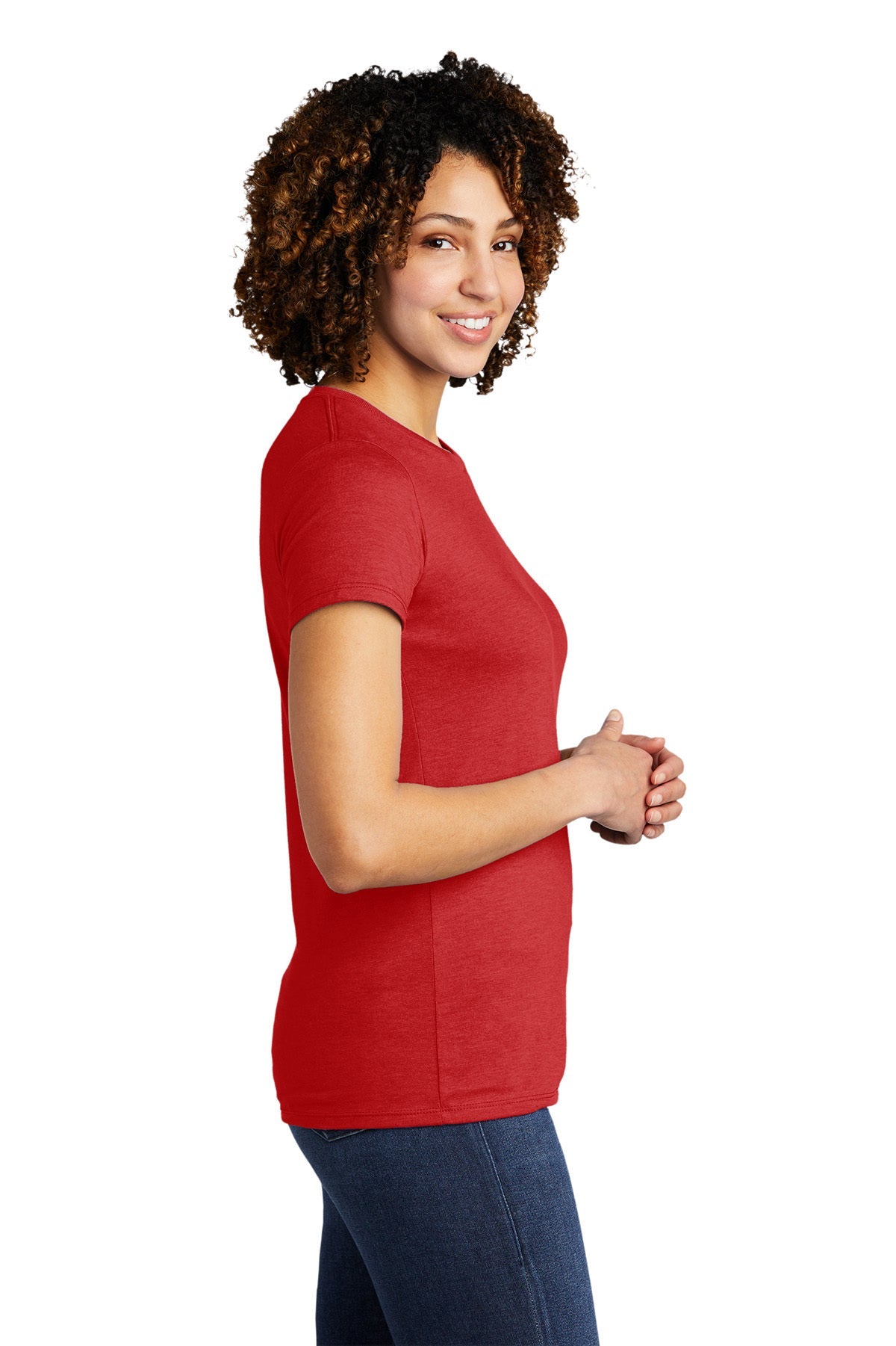 Allmade Women's Tri-Blend Customized Tee, Rise Up Red [ASI]