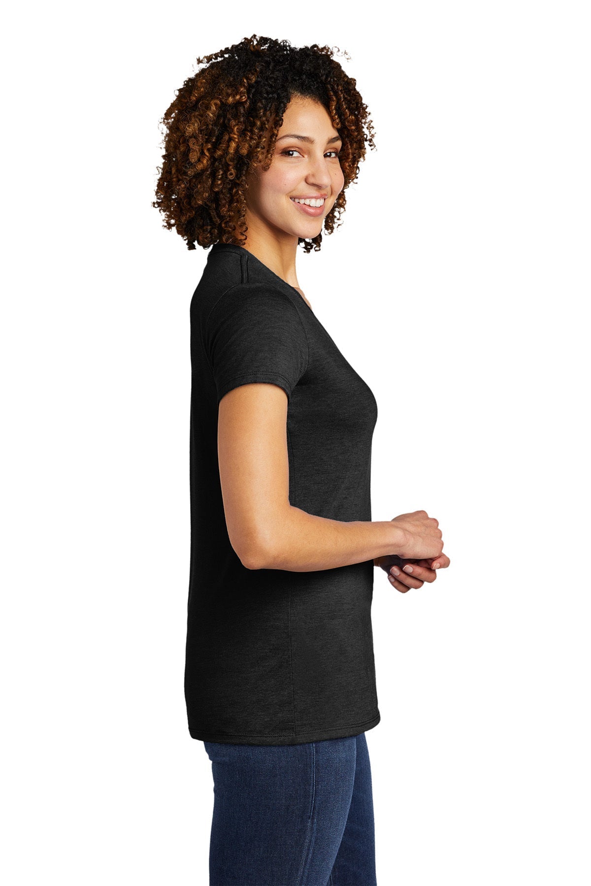 Allmade Women's Tri-Blend Custom V-Neck Tee, Space Black [Mariano Restaurant Group]