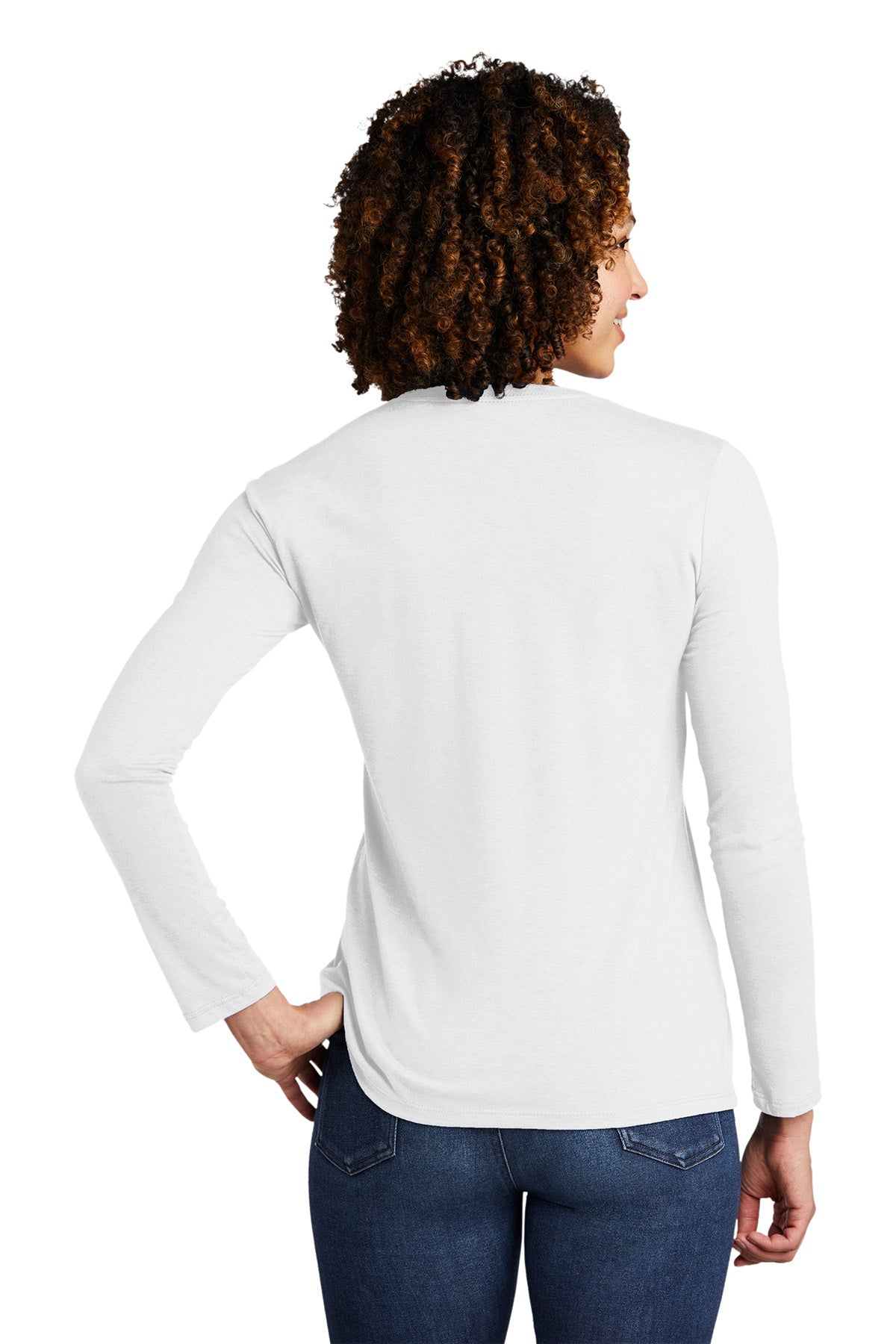 Allmade Women's Tri-Blend Customized Long Sleeve Tee, Fairly White [Naviant]
