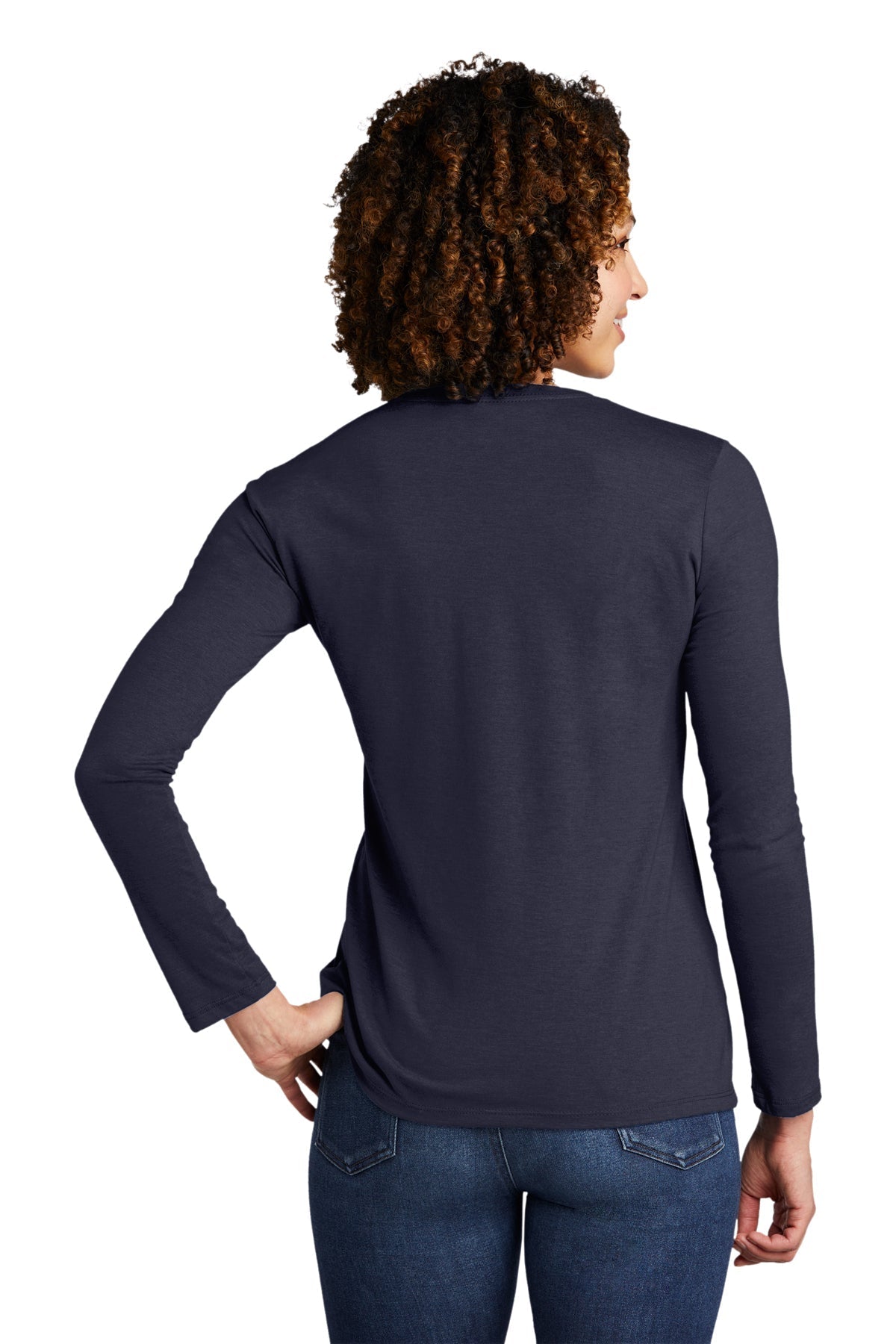 Allmade Women's Tri-Blend Branded Long Sleeve Tee, Rebel Blue [Real8 Group]