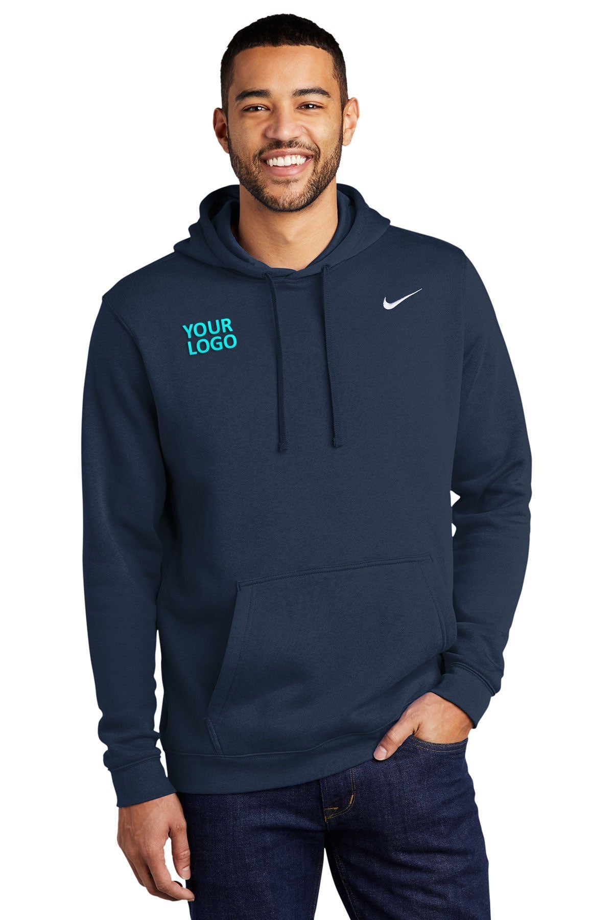 Nike Club Fleece Customized Hoodies, Navy [The Braff Group]