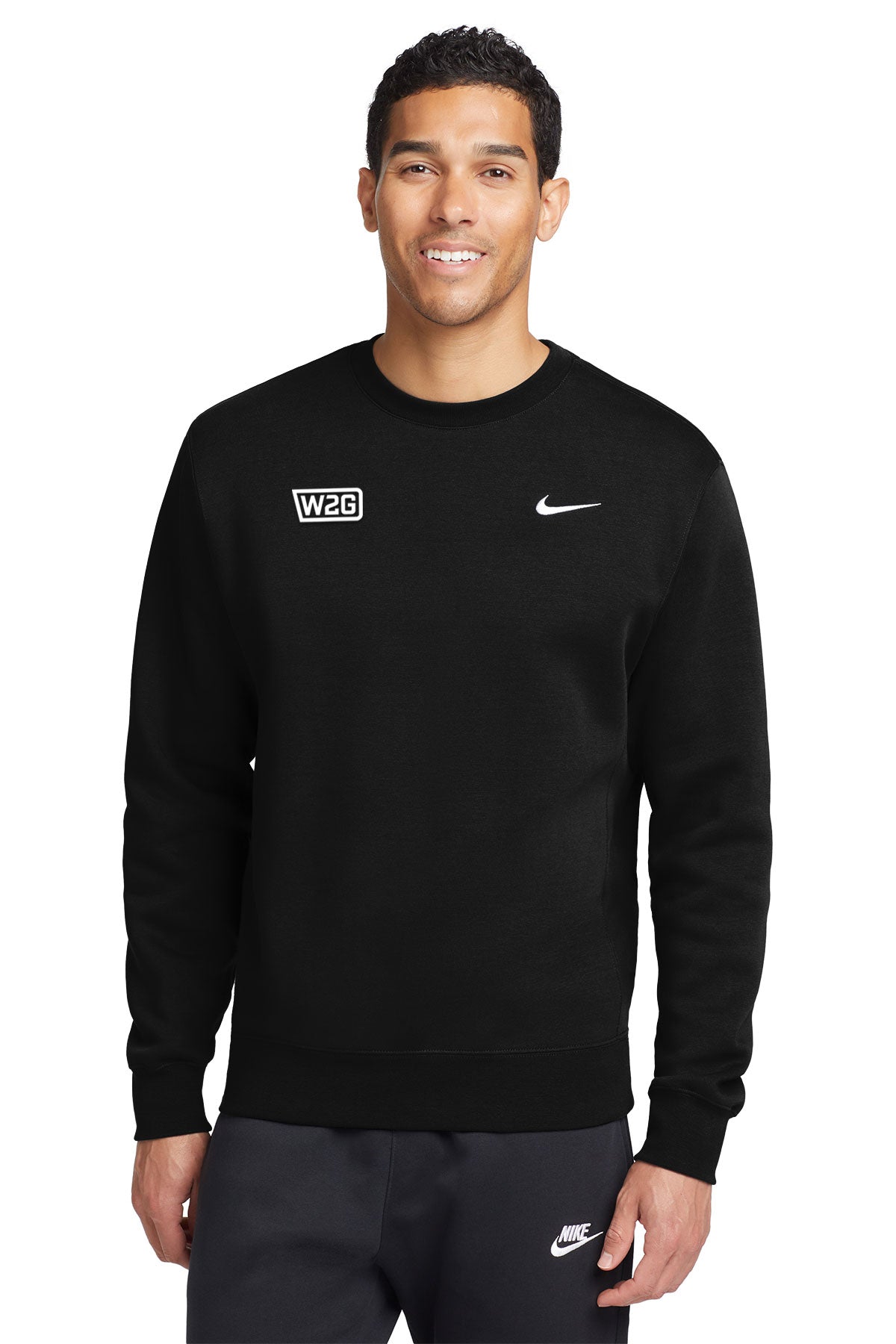 Nike Club Fleece Custom Crews, Black [Ware2Go]