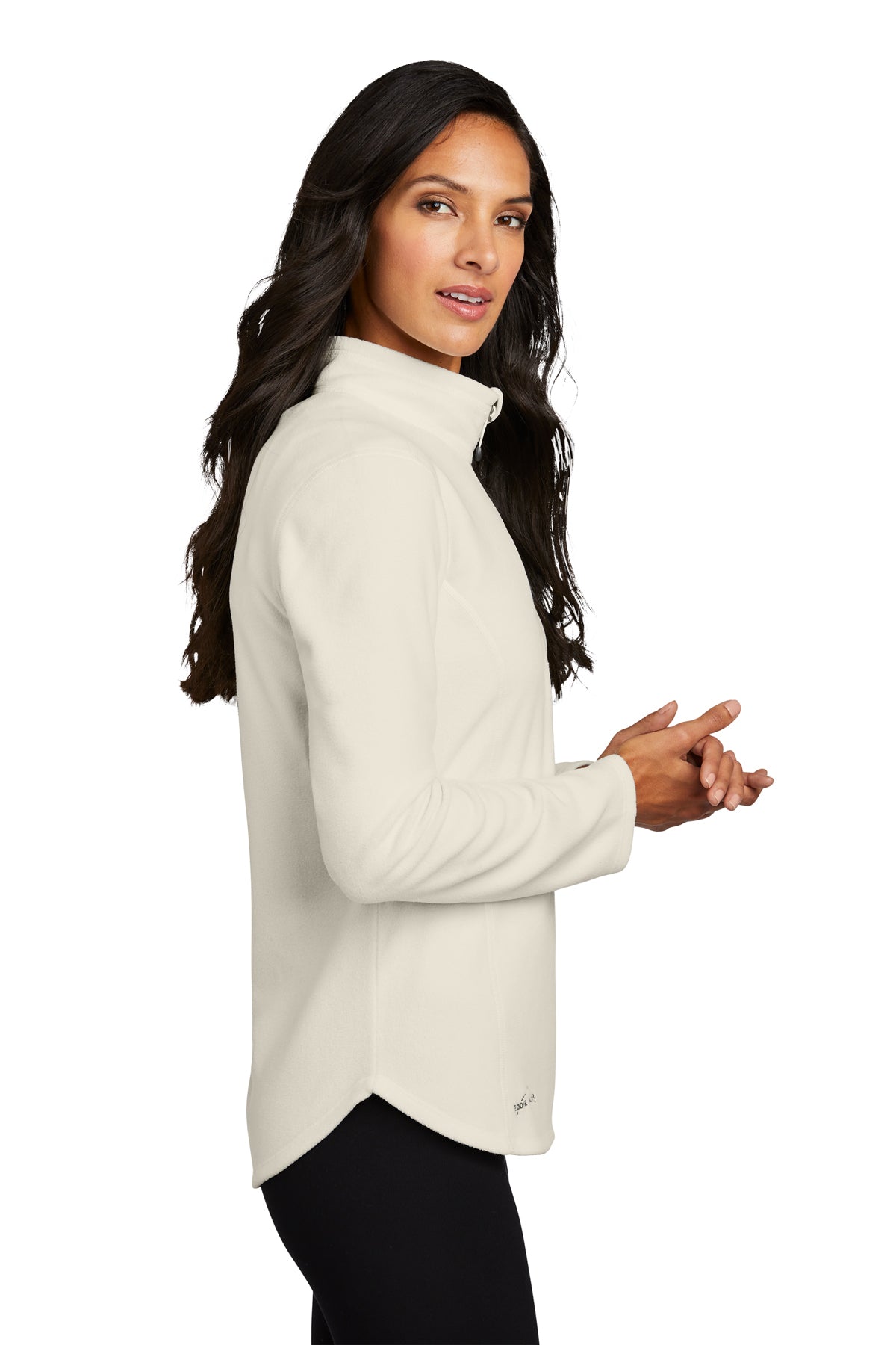 Eddie Bauer Ladies 1/2-Zip Custom Microfleece Jackets, Ivory [CarePartners PACE]