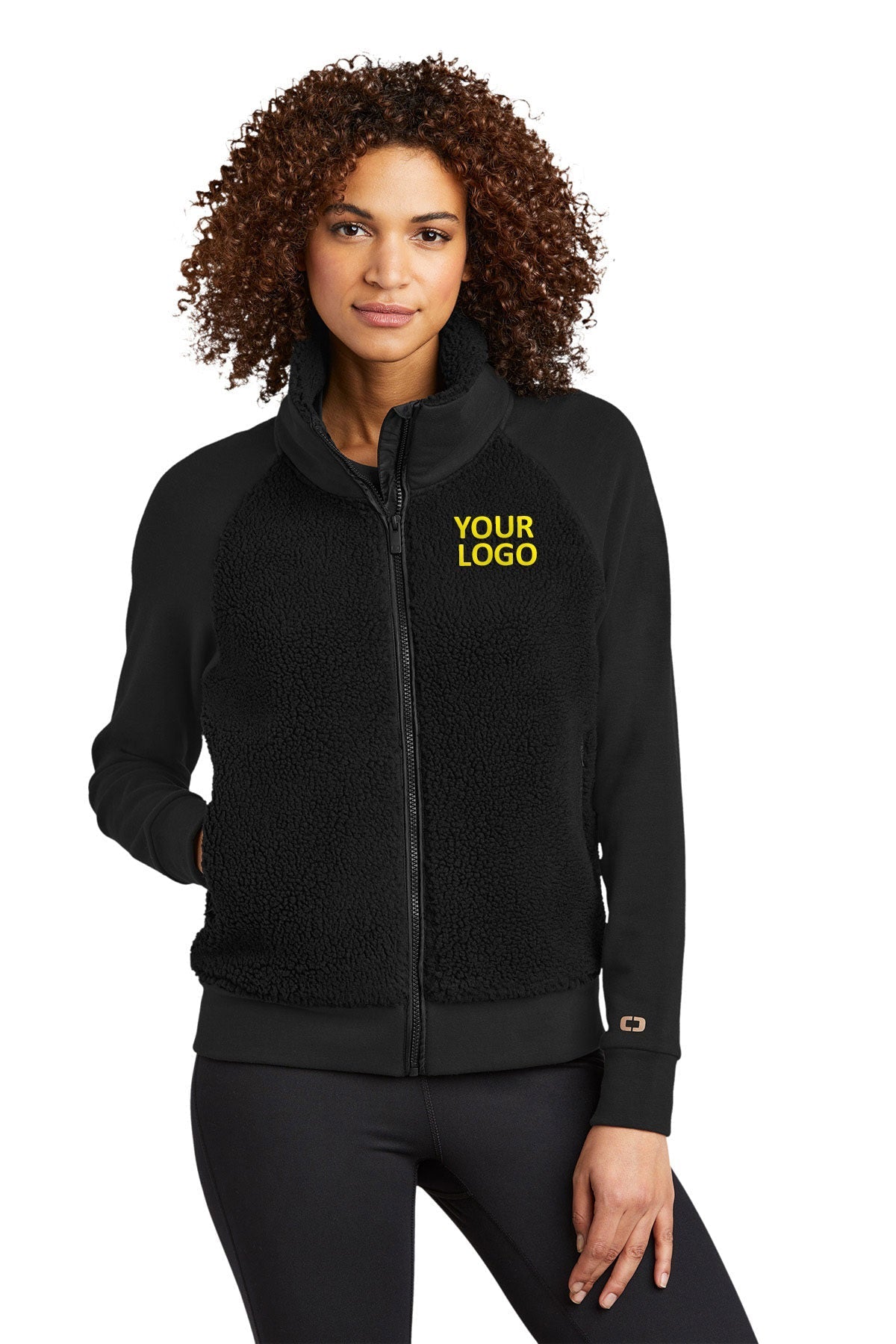 OGIO Ladies Luuma Customized Sherpa Jackets, Blacktop [Horizontal Talent]