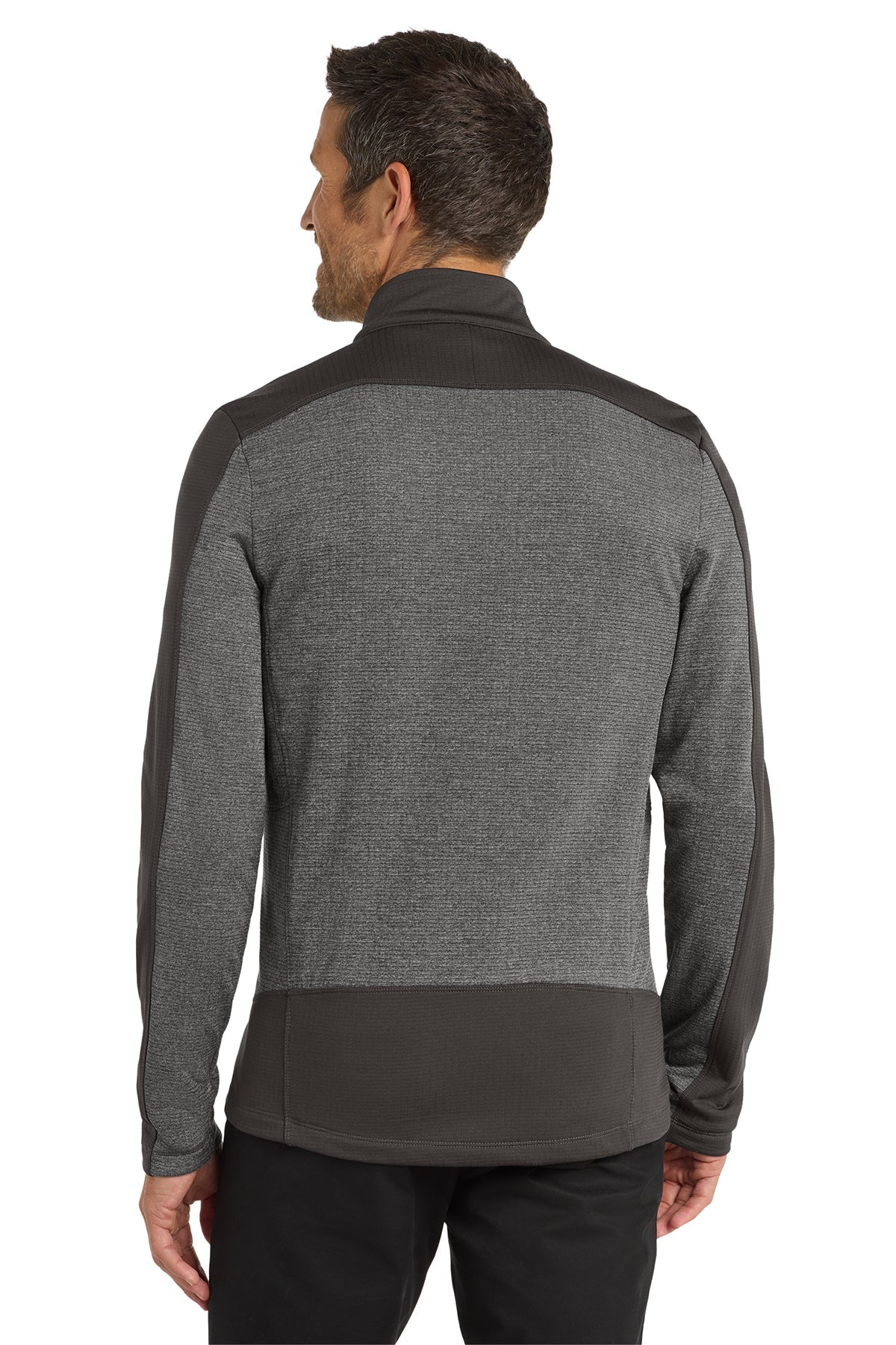 Port Authority Grid Fleece Custom Jackets, Grey Smoke Heather/ Grey Smoke