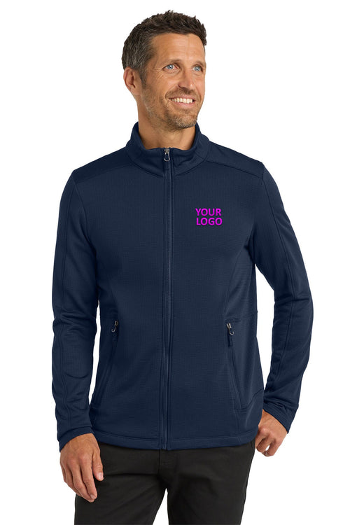 Port Authority Women's Grid Fleece Custom Jackets, River Blue Navy