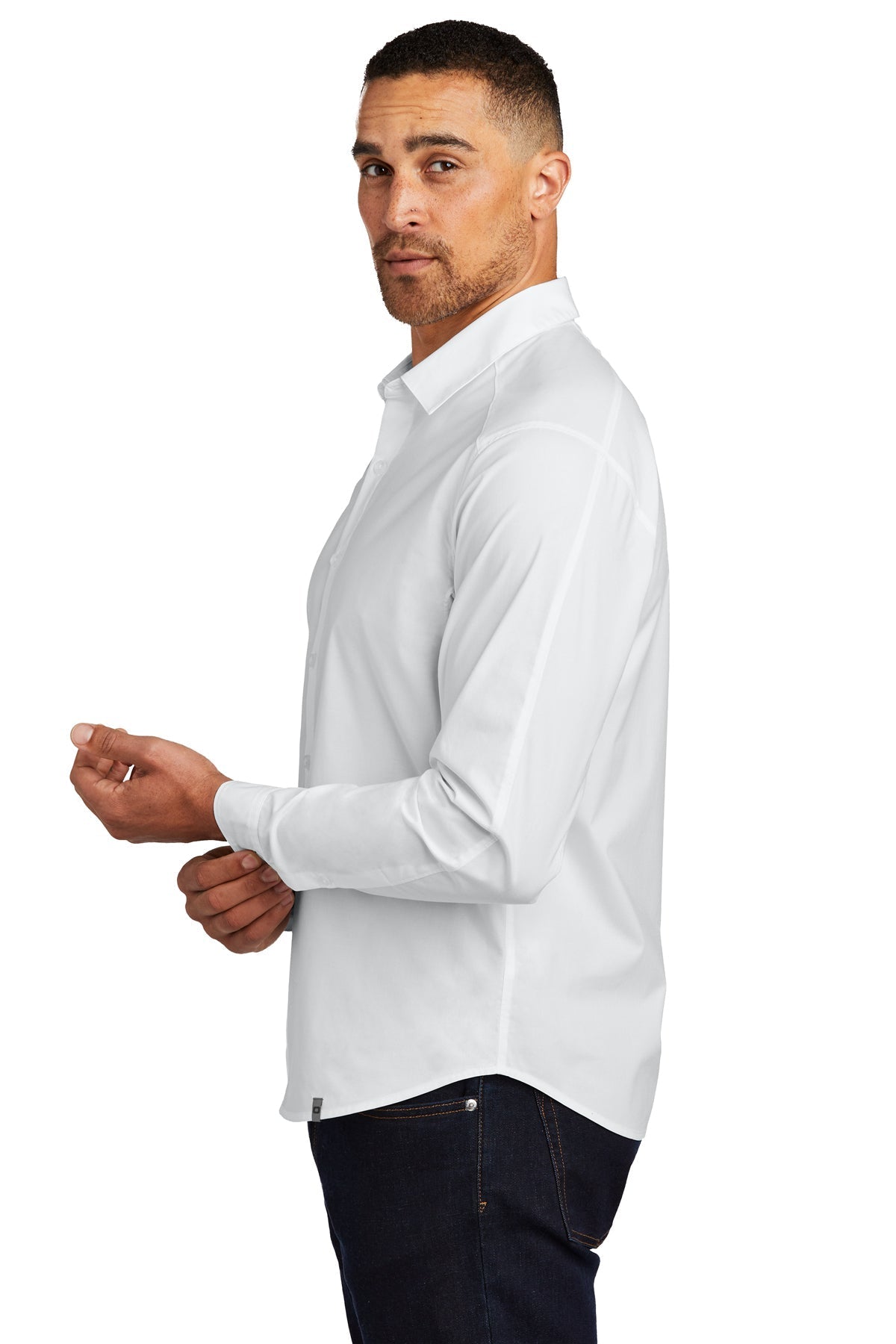OGIO Commuter Branded Woven Shirts, White [Maine State Credit Union]