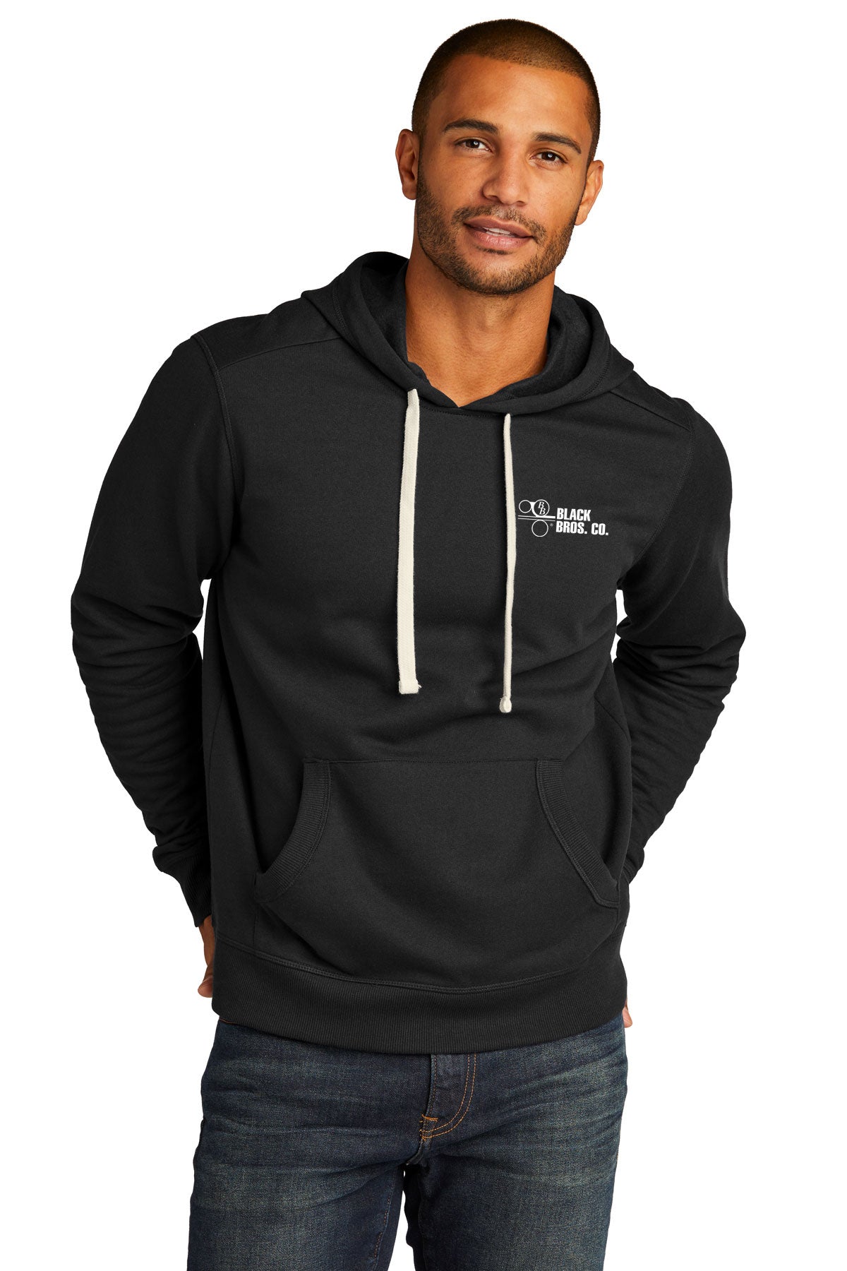 District Re-Fleece Hoodies, Black [Black Bros Co]