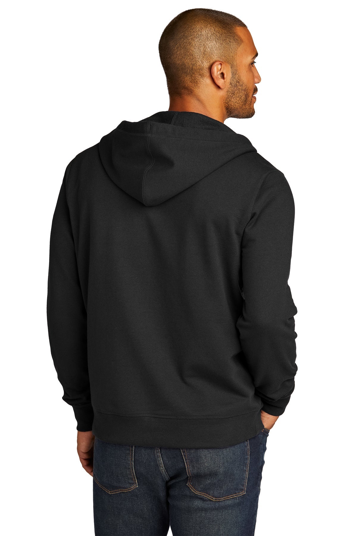 District Re-Fleece Full-Zip Hoodies, Black [Launch]