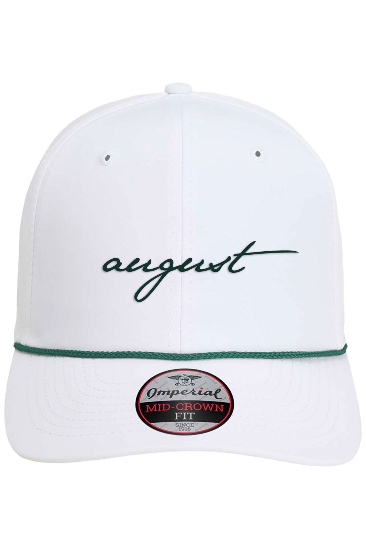 Imperial The Wingman Custom Caps, White/ Dark Green [August Grooming]