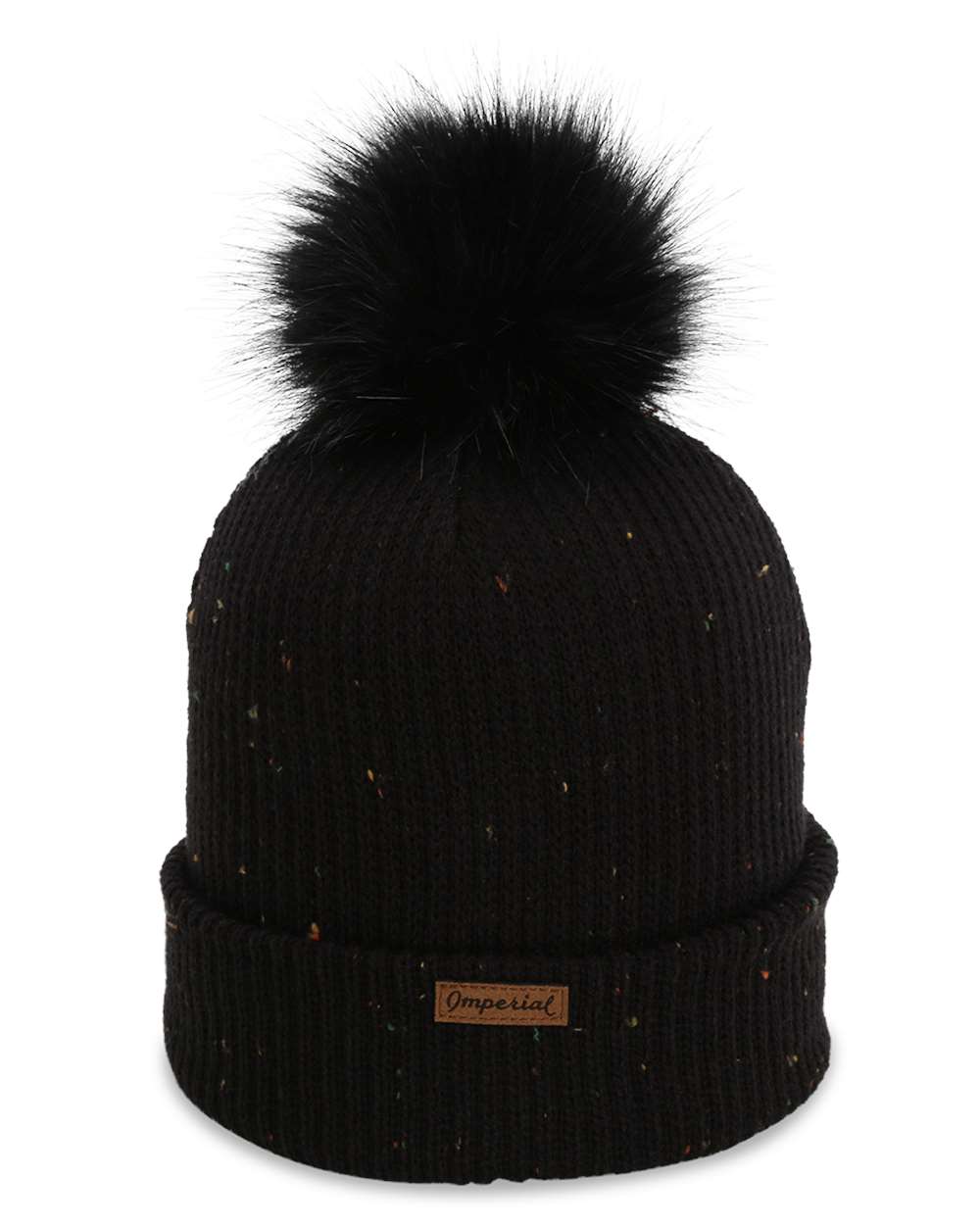 Imperial The Montage Pom Cuffed Custom Beanies, Black [The Vertex Project]