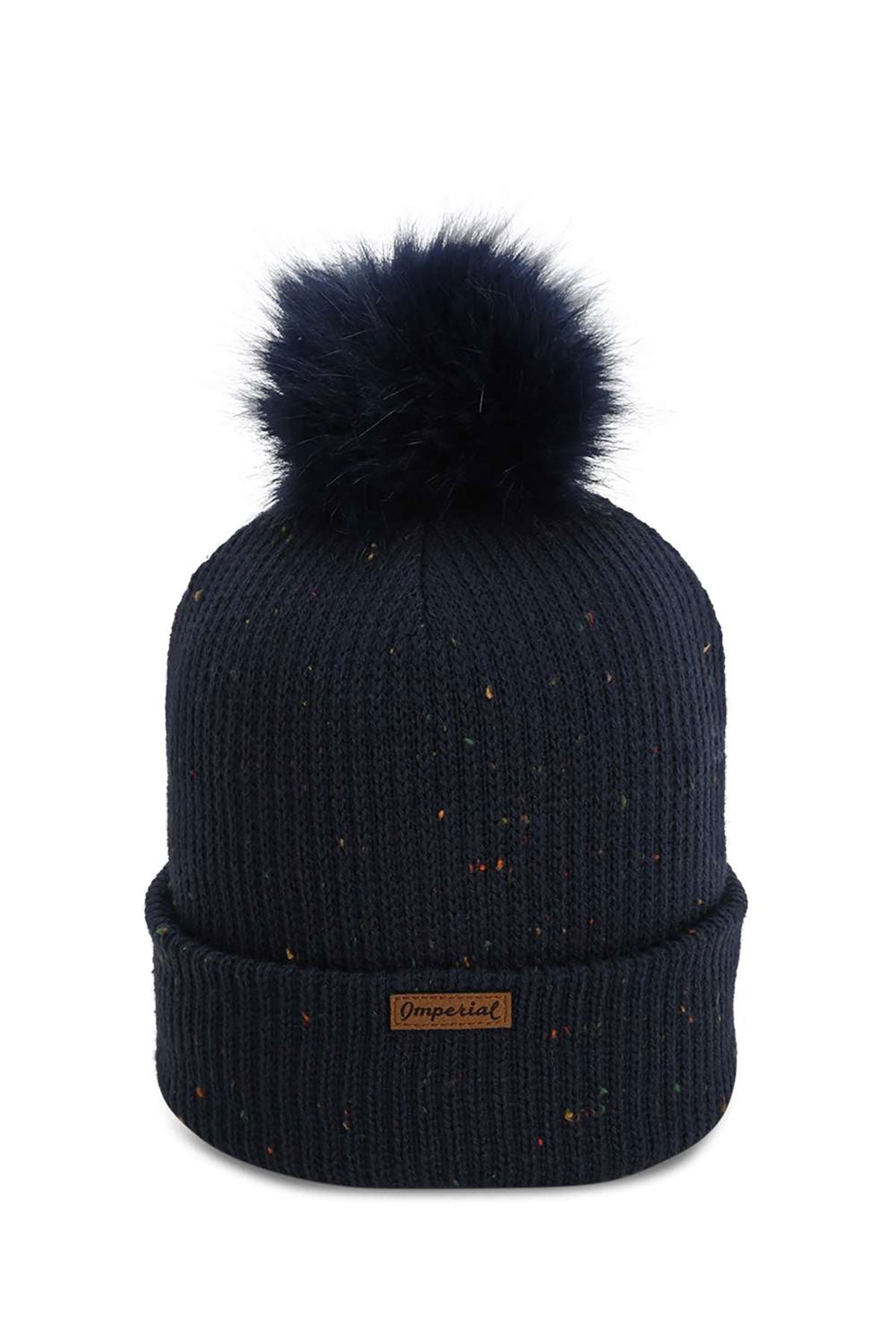 Imperial The Montage Pom Cuffed Custom Beanies, Navy