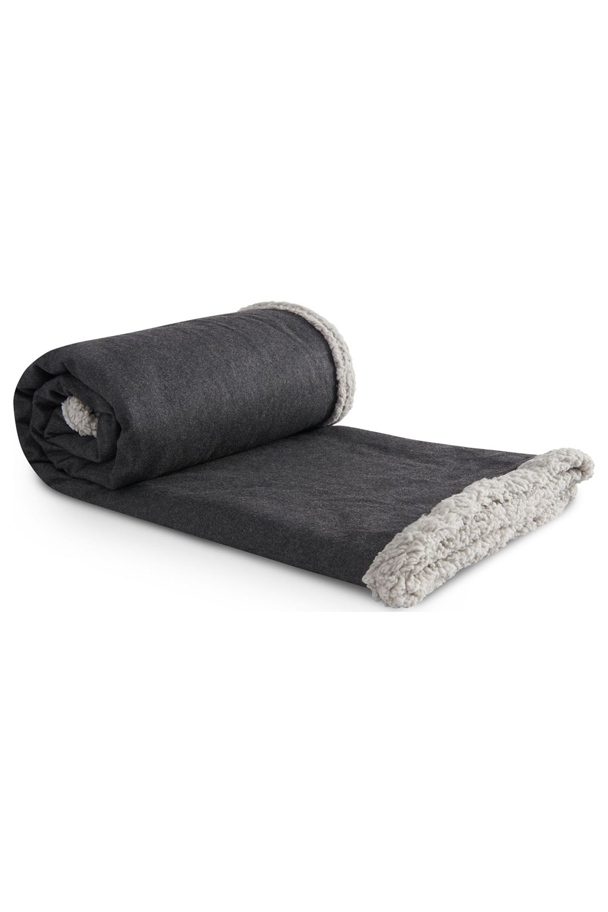 Field & Co Oversized Wool Sherpa Blanket, Charcoal