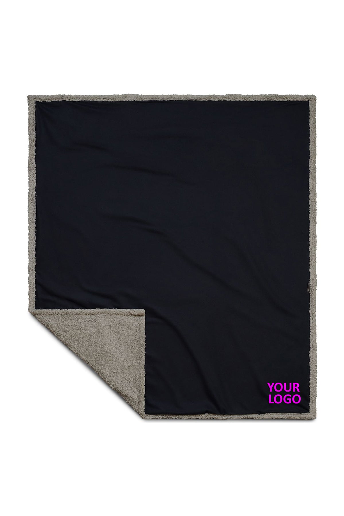 Field & Co Oversized Wool Sherpa Blanket, Navy