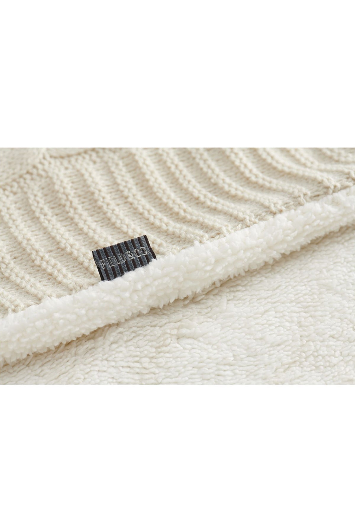 Field & Co Cable Knit Sherpa Blanket, Cream