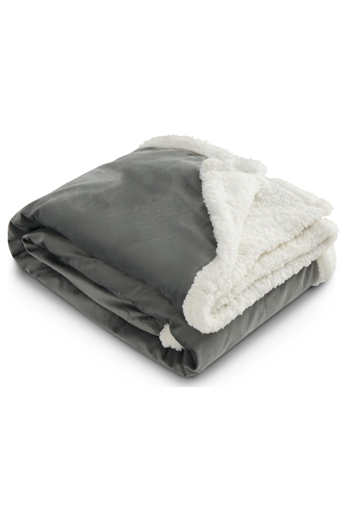 Field & Co 100% Recycled PET Sherpa Blanket, Gray