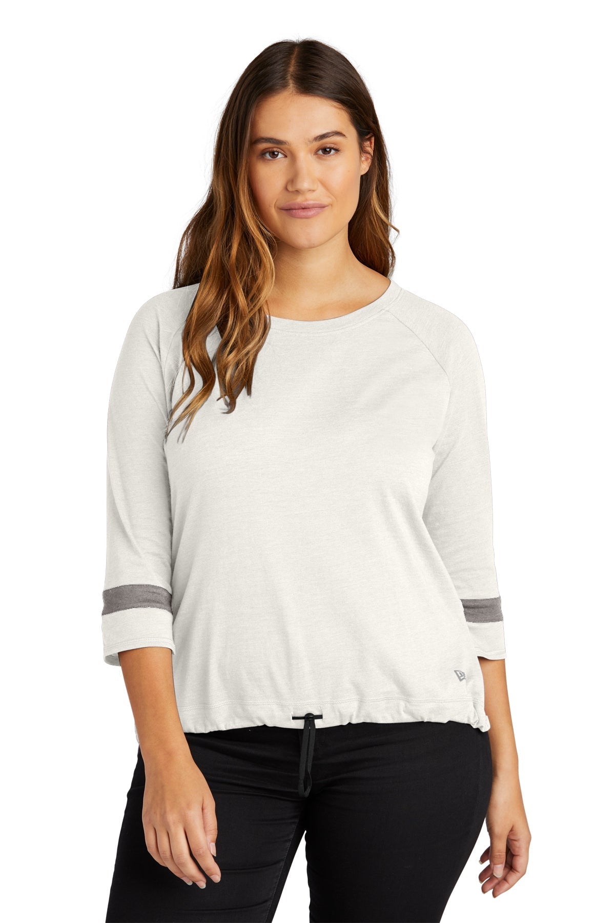 New Era Ladies Tri-Blend 3/4-Sleeve Printed Tee's, Fan White Solid Shadow Grey [Orpical Technology Solutions]