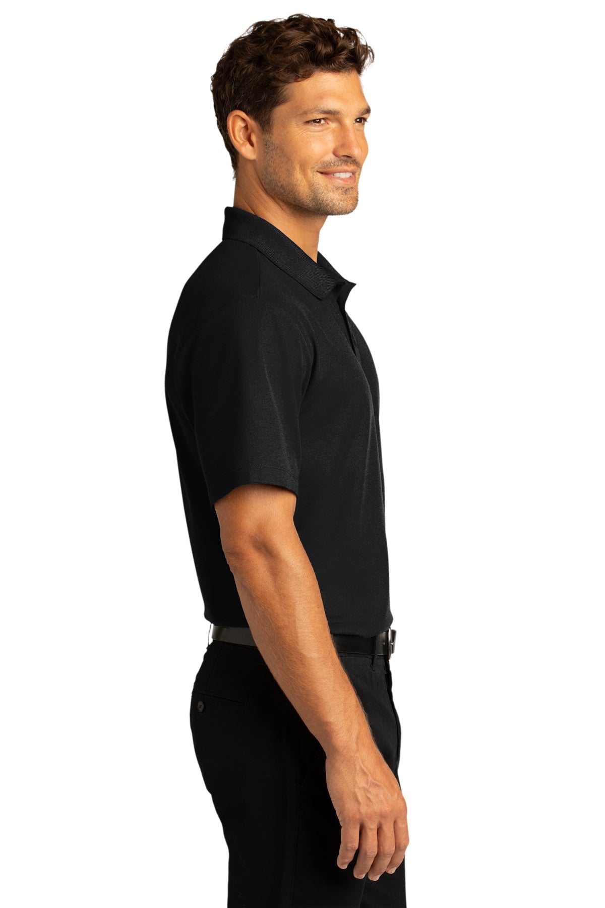Port Authority SuperPro React Custom Polos, Deep Black [Lake Erie Arms]
