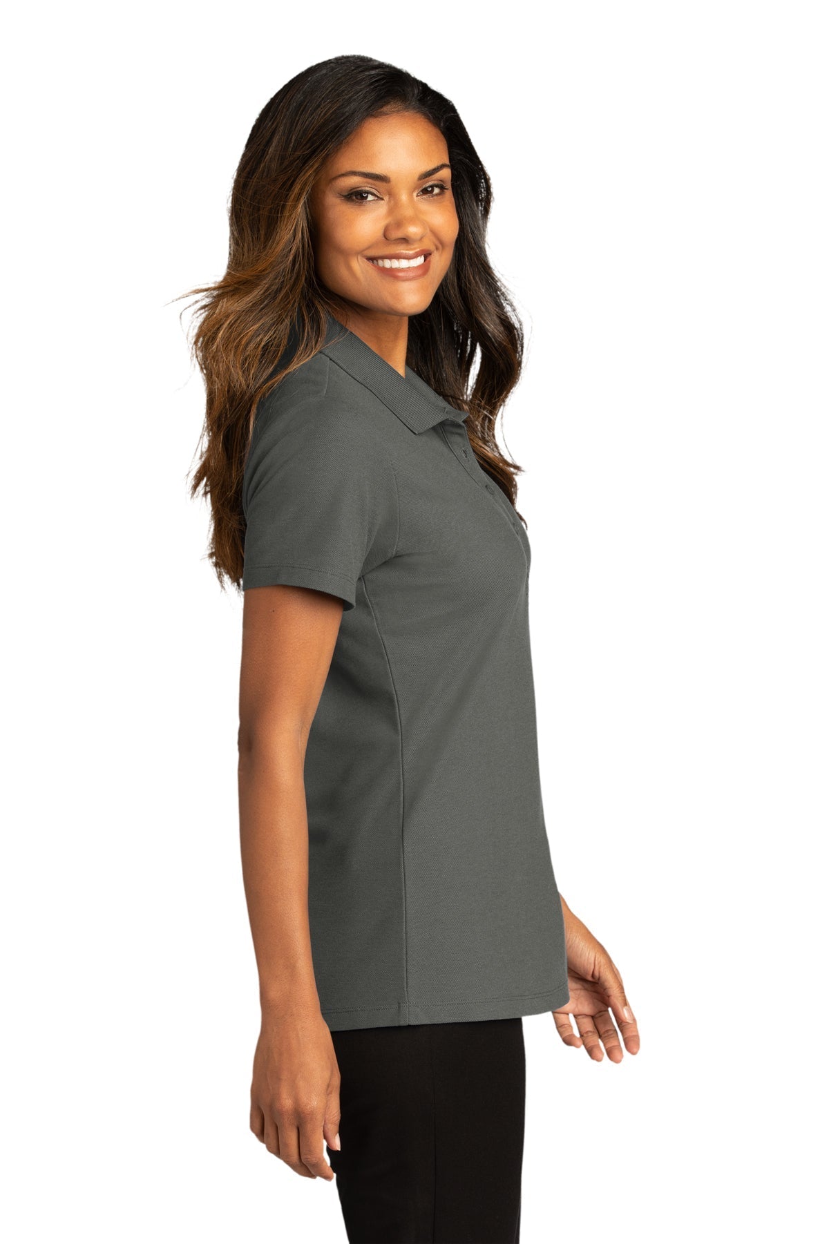Port Authority Womens SuperPro React Custom Polos, Storm Grey [Milford Mining Company Utah]