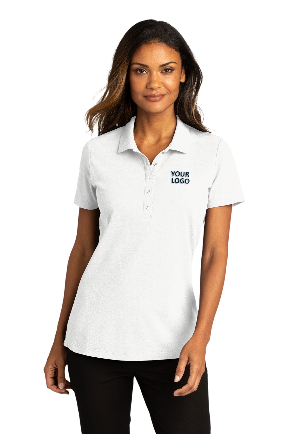 Port Authority Womens SuperPro React Custom Polos, White [USFCR]
