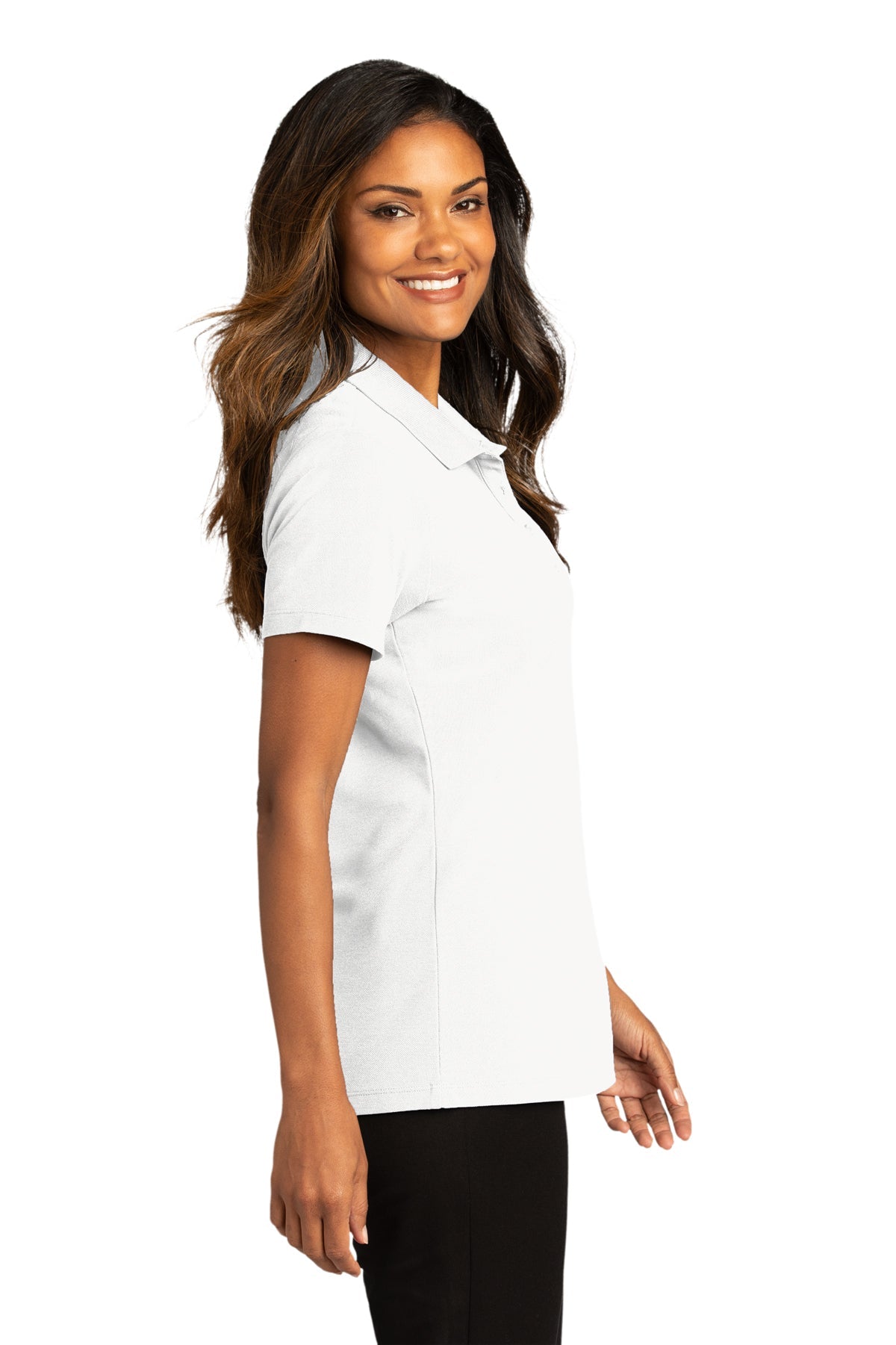 Port Authority Womens SuperPro React Custom Polos, White [USFCR]