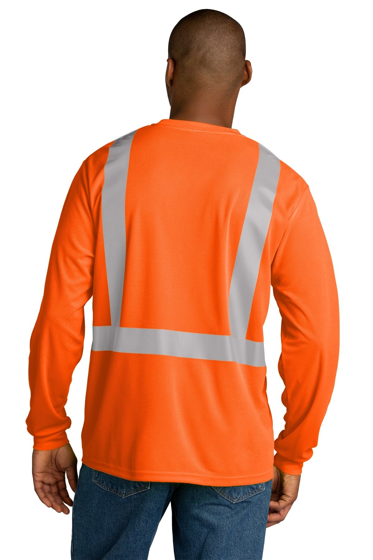 CornerStone ANSI 107 Class 2 Mesh Long Sleeve Custom Tee's, Safety Orange [Calvada Surveying Inc]