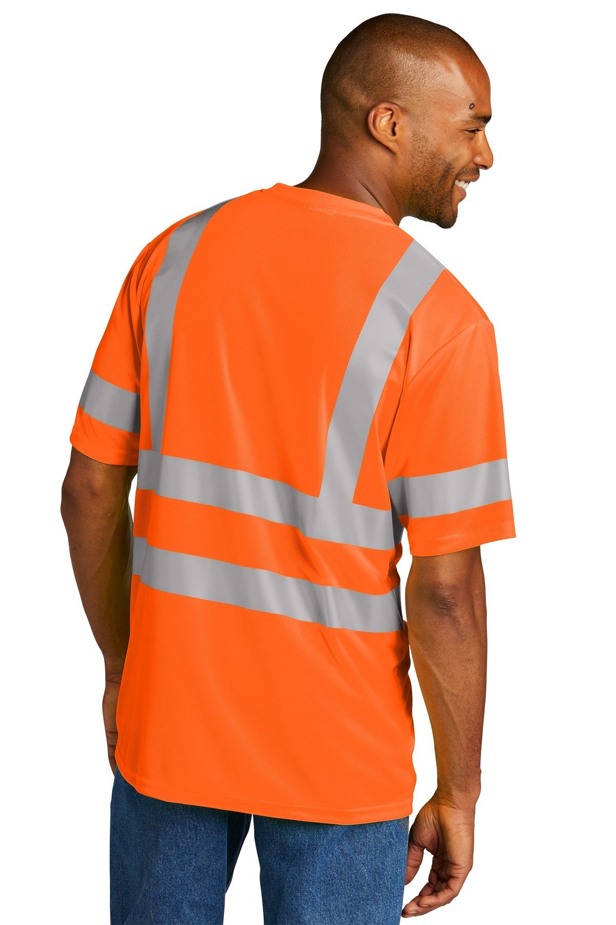 CornerStone ANSI 107 Class 3 Mesh Custom Tee's, Safety Orange [Calvada Surveying Inc]