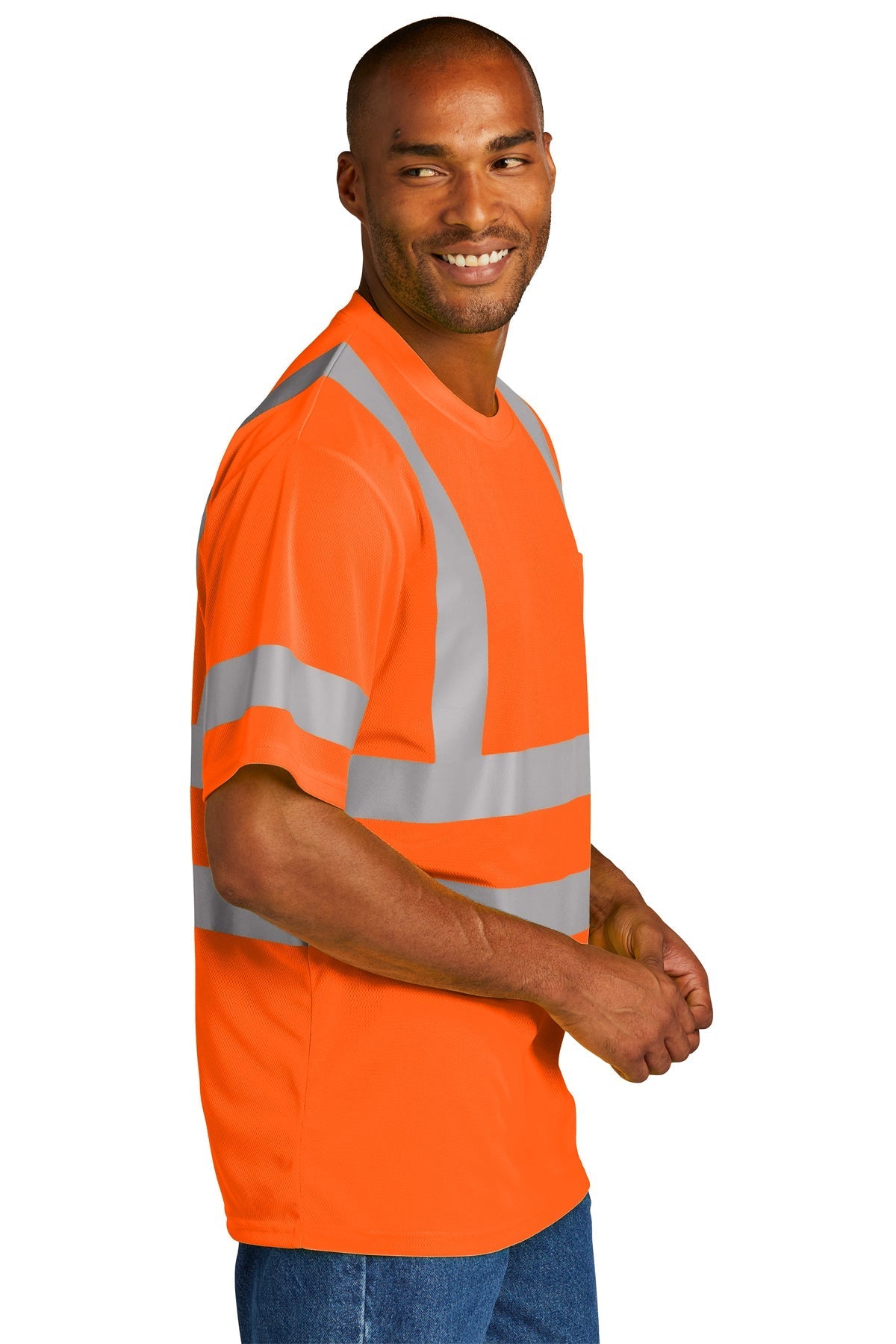 CornerStone ANSI 107 Class 3 Mesh Custom Tee's, Safety Orange [Calvada Surveying Inc]