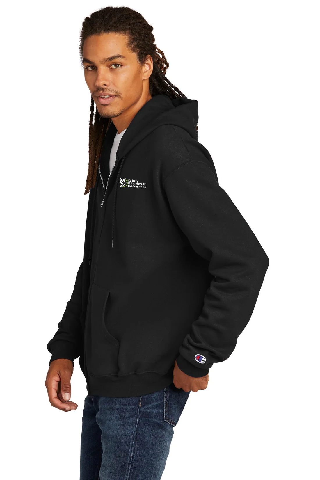Champion Eco Fleece Full-Zip Hoodie, Black [Kentucky United Methodist Children's Homes]