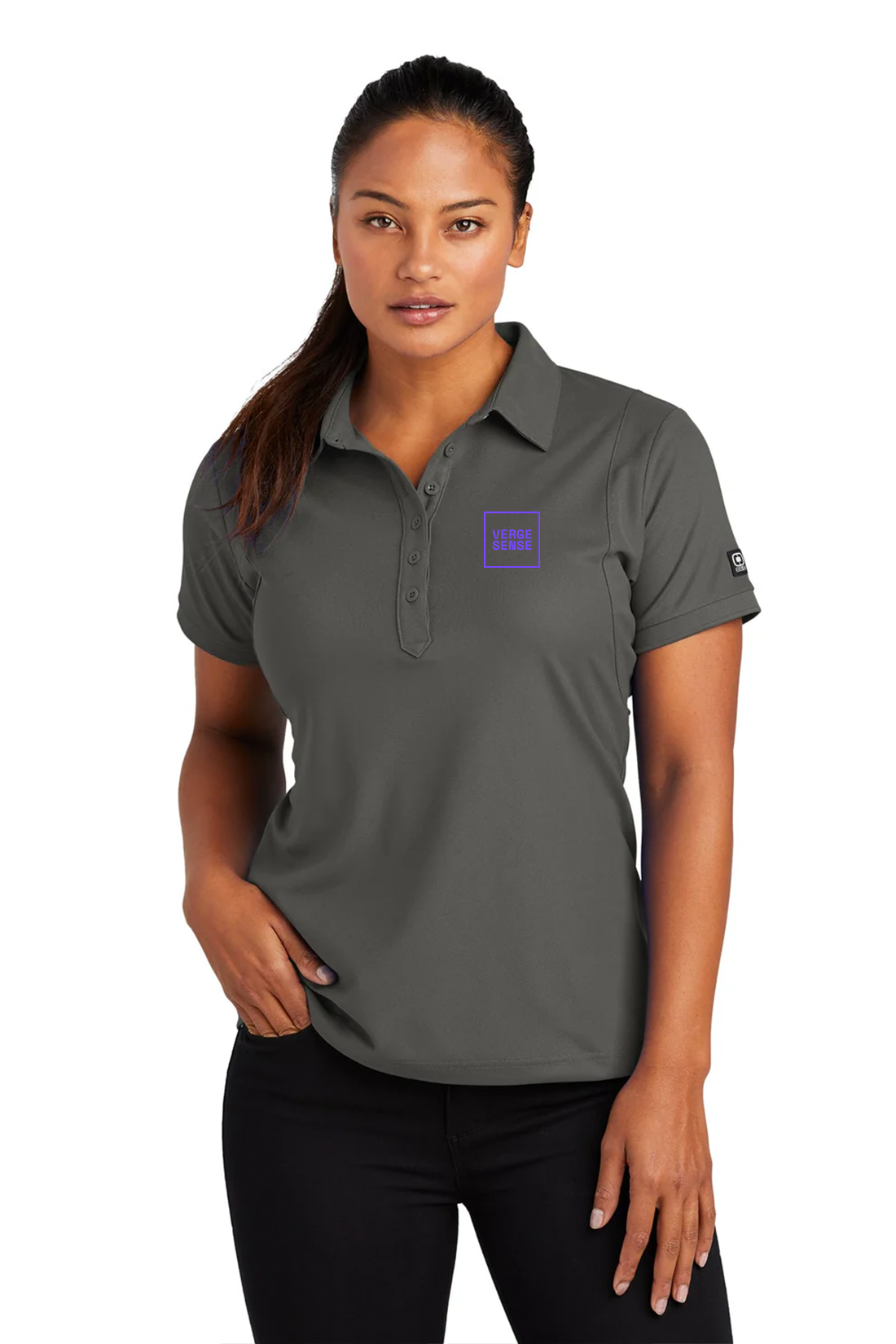 OGIO Ladies Jewel Polo, Rogue Grey [VergeSense]