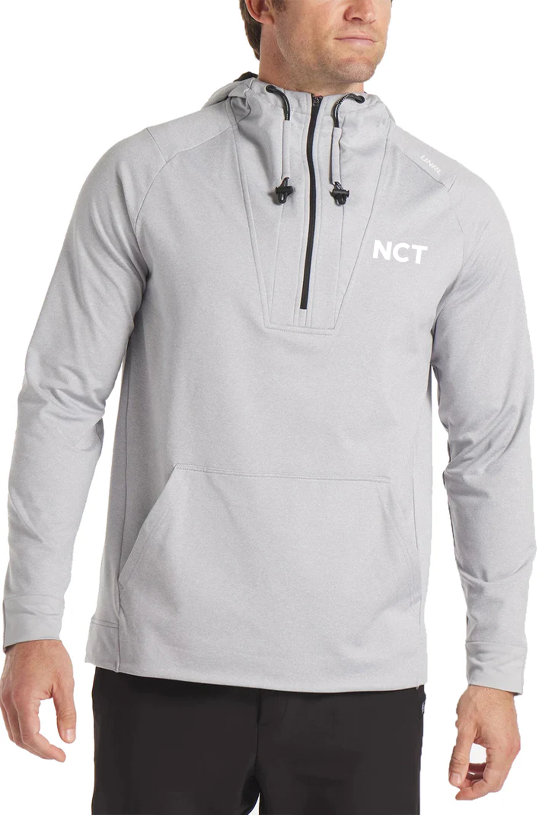 UNRL Crossover Half-Zip Hoodie, Heather Gray [NCT]