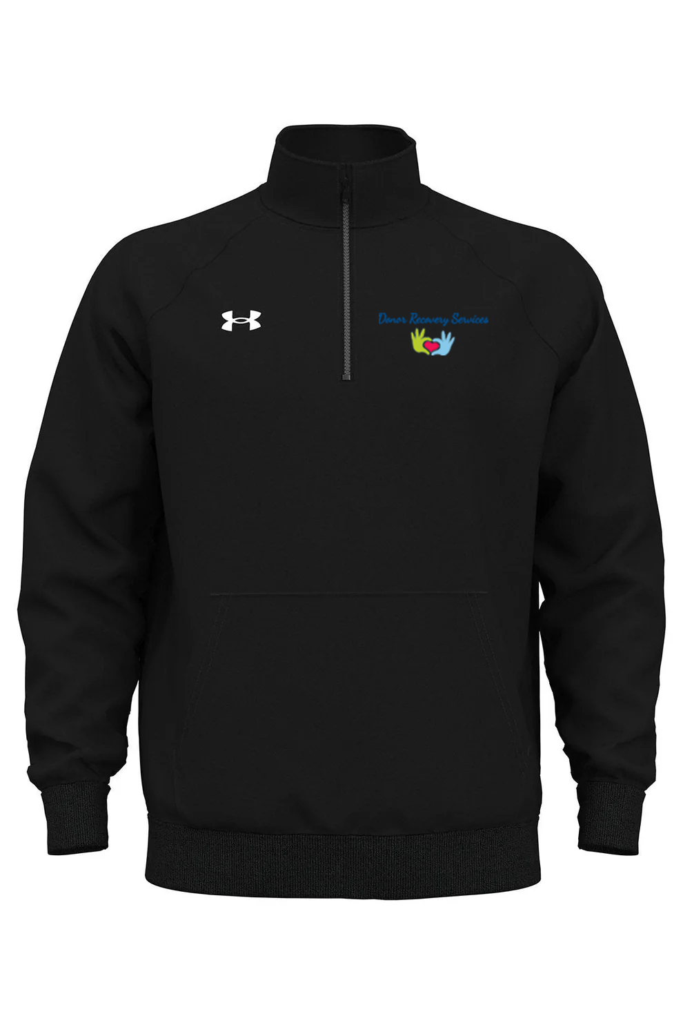 Under Armour Mens Rival Fleece Quarter-Zip, Black [Donor Recovery Services]