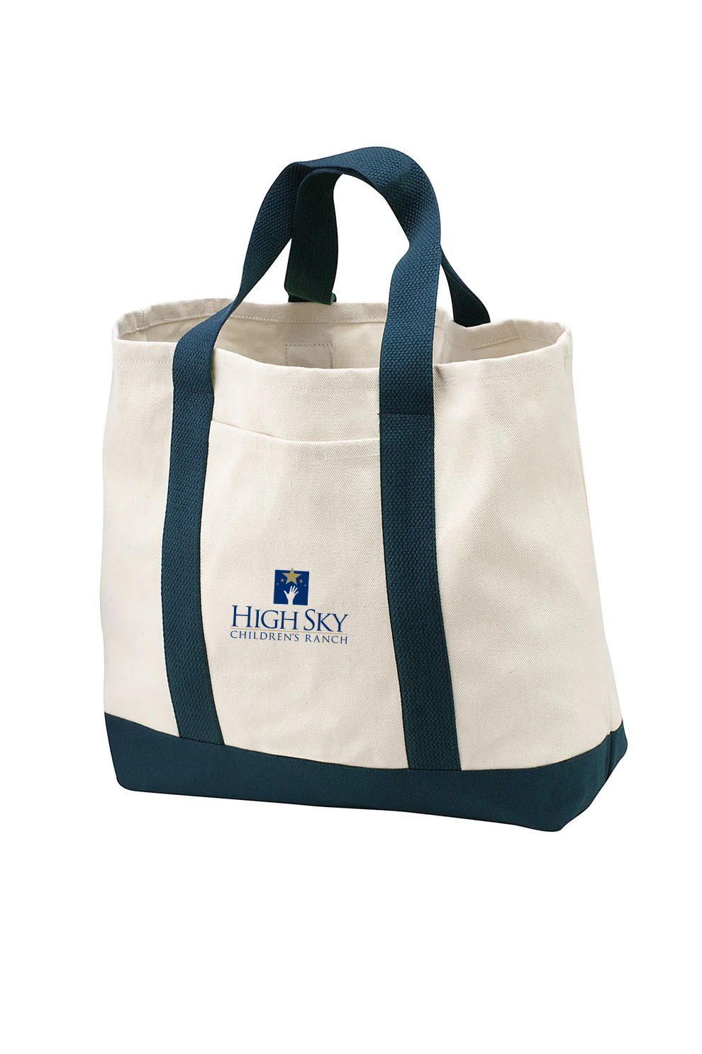 Port Authority - Two-Tone Shopping Tote, Natural/Navy [High Sky Children's Ranch]