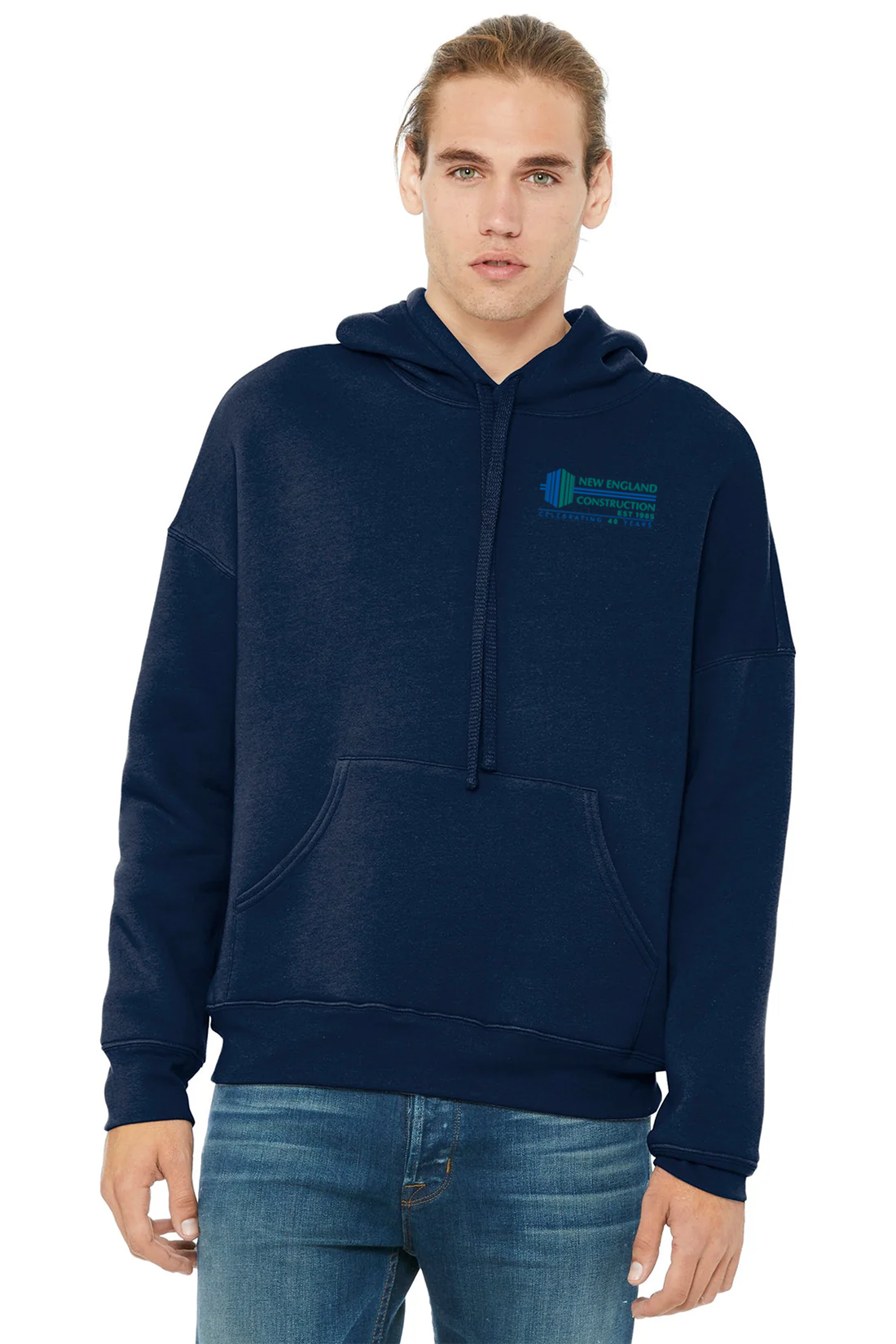 Bella Canvas Unisex Sponge Fleece Hoodie, Navy [New England Construction]