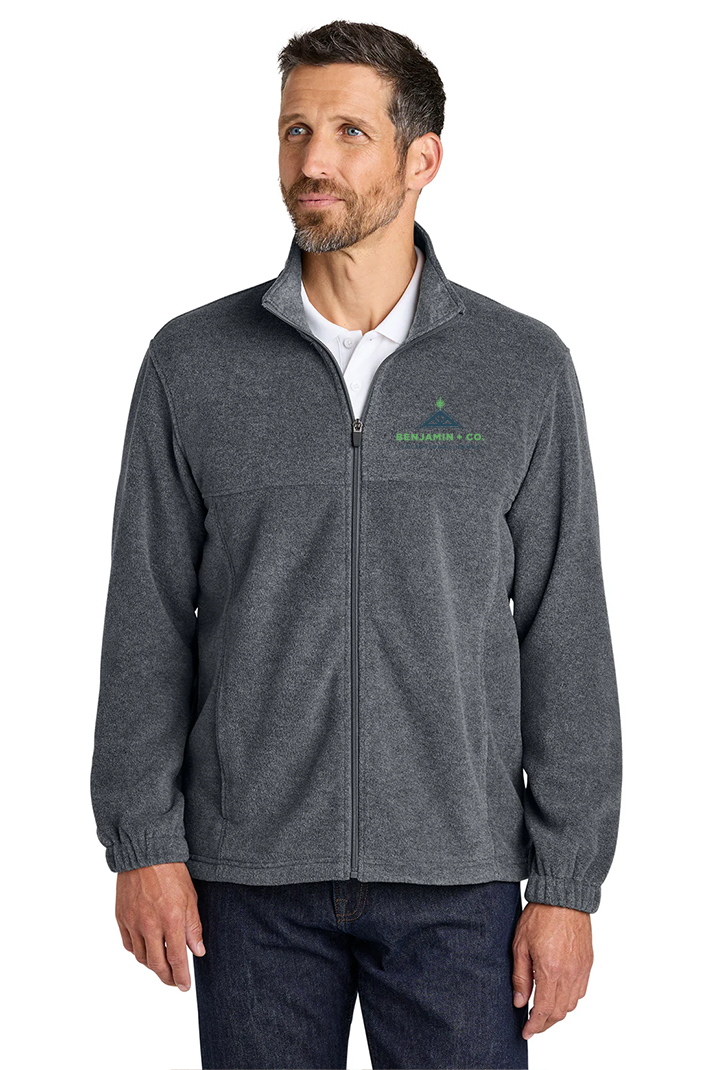 Port Authority Plush Fleece Full-Zip Jacket, Storm Grey Heather [Benjamin and Company]
