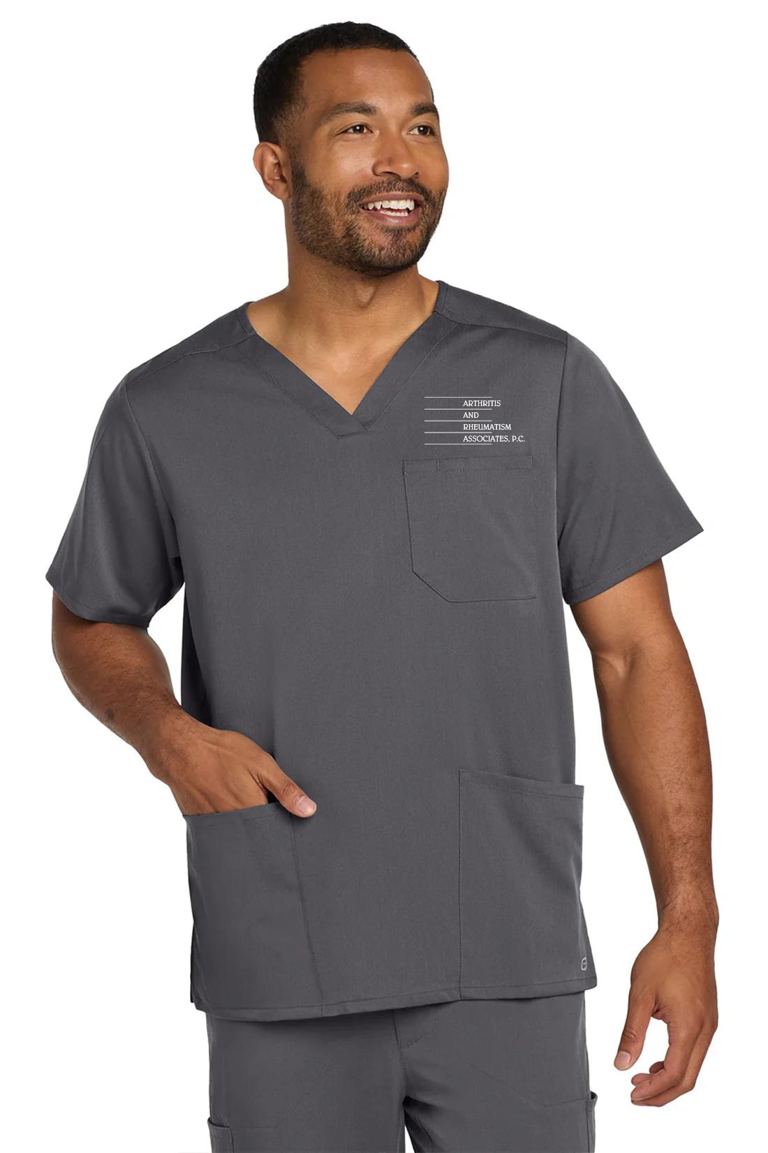 Wink Premiere Flex V-Neck Top, Pewter [Arthritis & Rheumatism Associates PC]