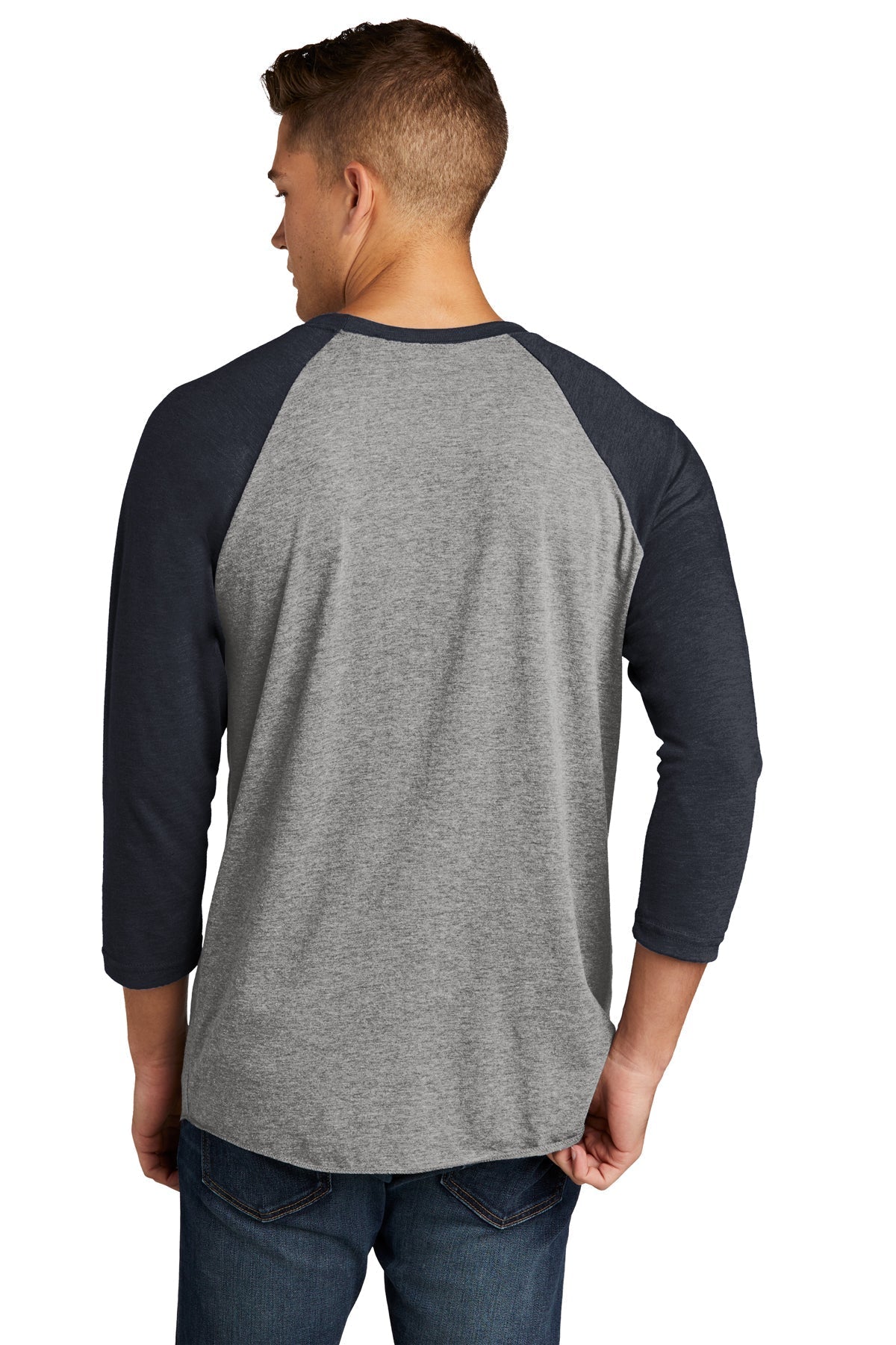 Next Level 3/4-Sleeve Custom Raglan Tee's, Vintage Navy/ Pure Heather [Blue Ridge Axe]