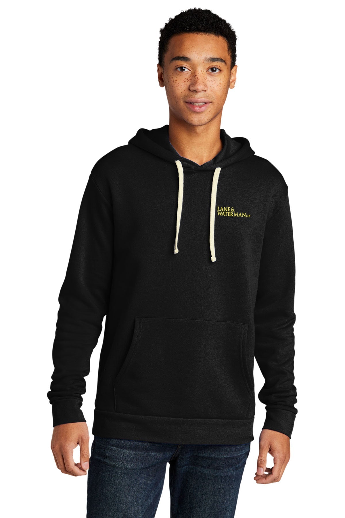 Next Level Unisex Beach Fleece Customized Hoodies, Black [Lane & Waterman]