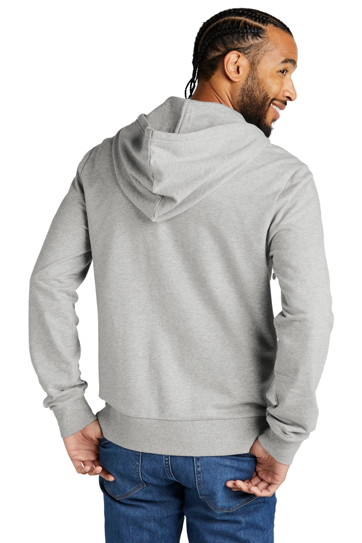 Allmade Unisex Organic French Terry Full-Zip Hoodie, Granite Grey Heather [Tetralogicx]